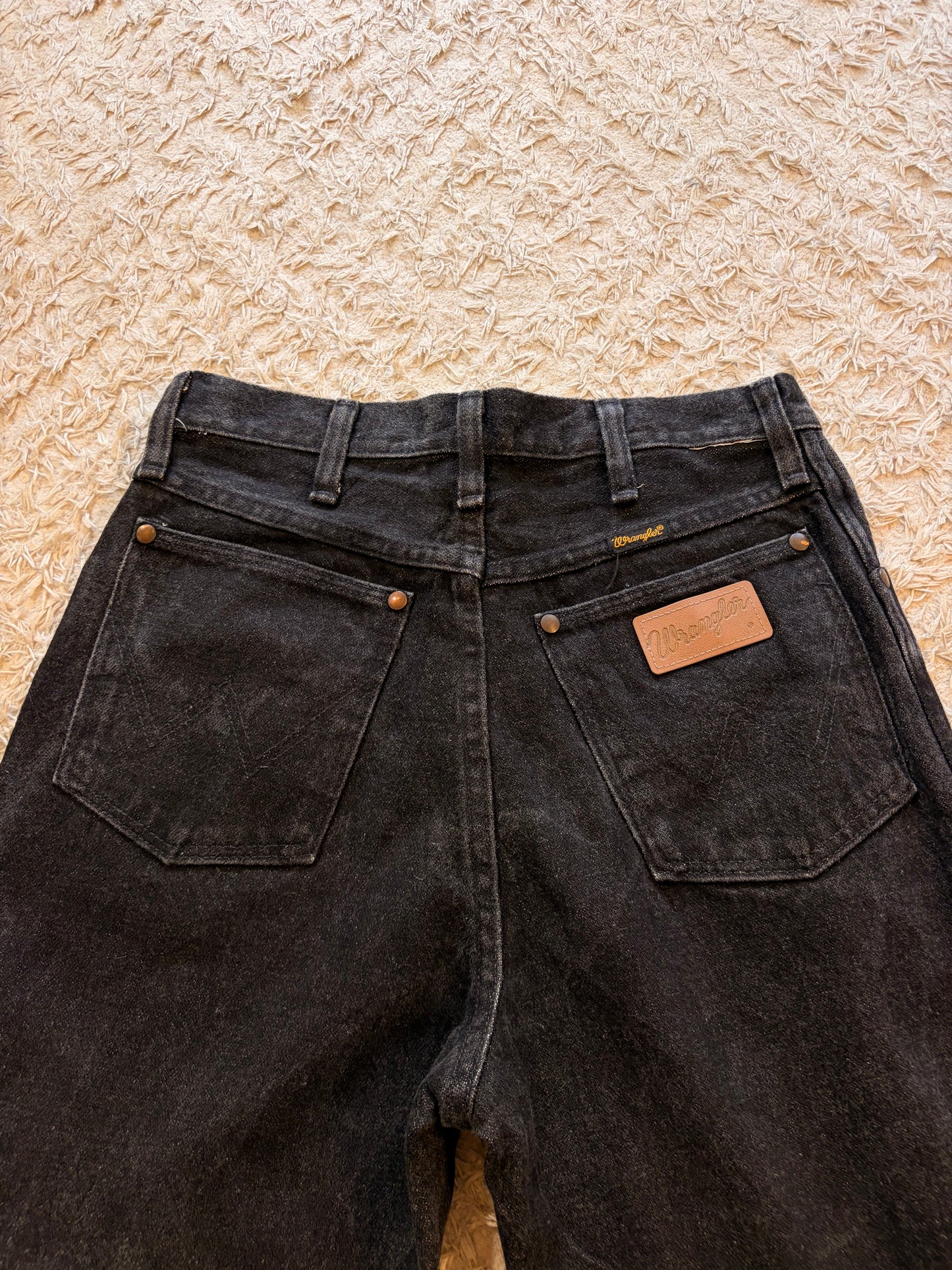 Jean Wrangler Cowboy Cut Vintage Made in USA Taille Haute Noir Délavé – Femme – Taille 36/38 (US 10)