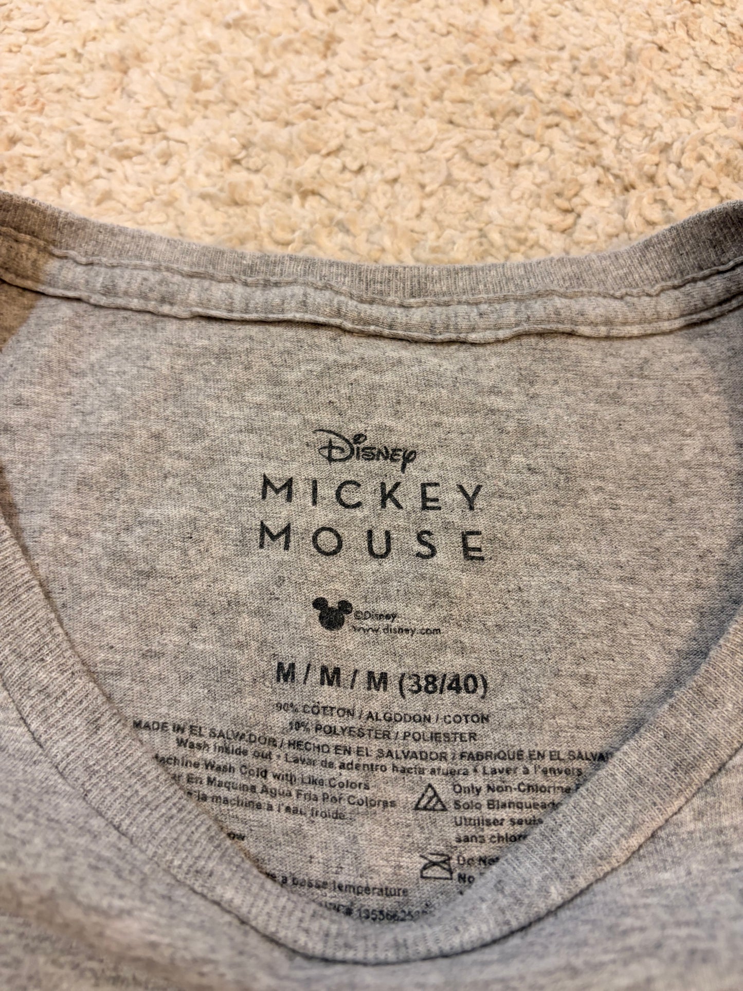 T-shirt Disney Mickey Mouse Vintage Gris Chiné – Taille M