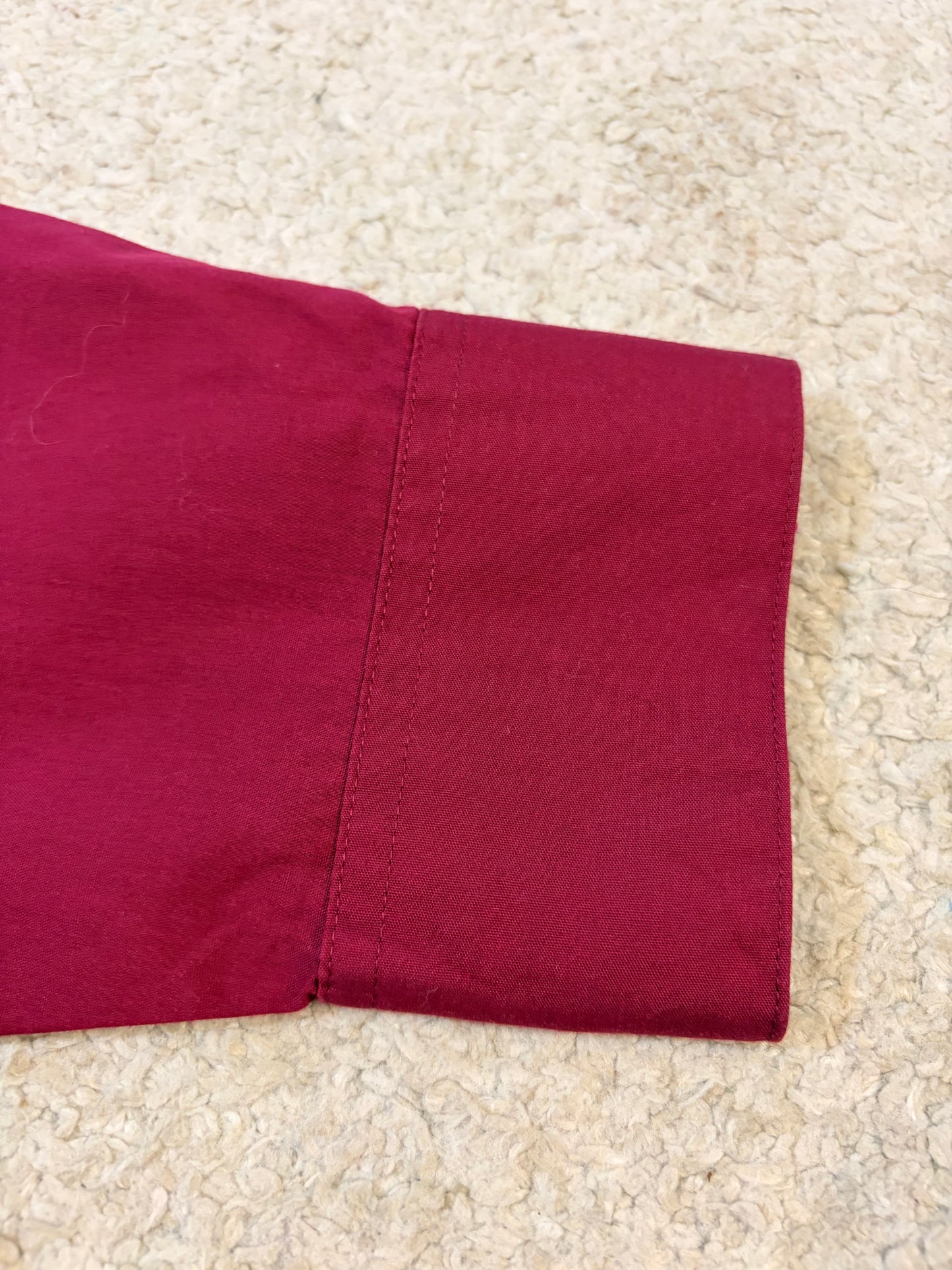 Chemise Pierre Cardin Slim Fit Rouge Bordeaux Manches Longues – Homme – Taille L