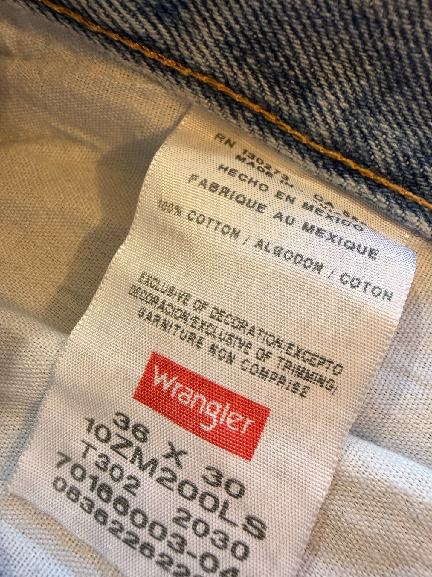 Jean Wrangler Authentics Droit Bleu Clair Délavé Vintage 100% Coton – Homme – Taille W36/L30
