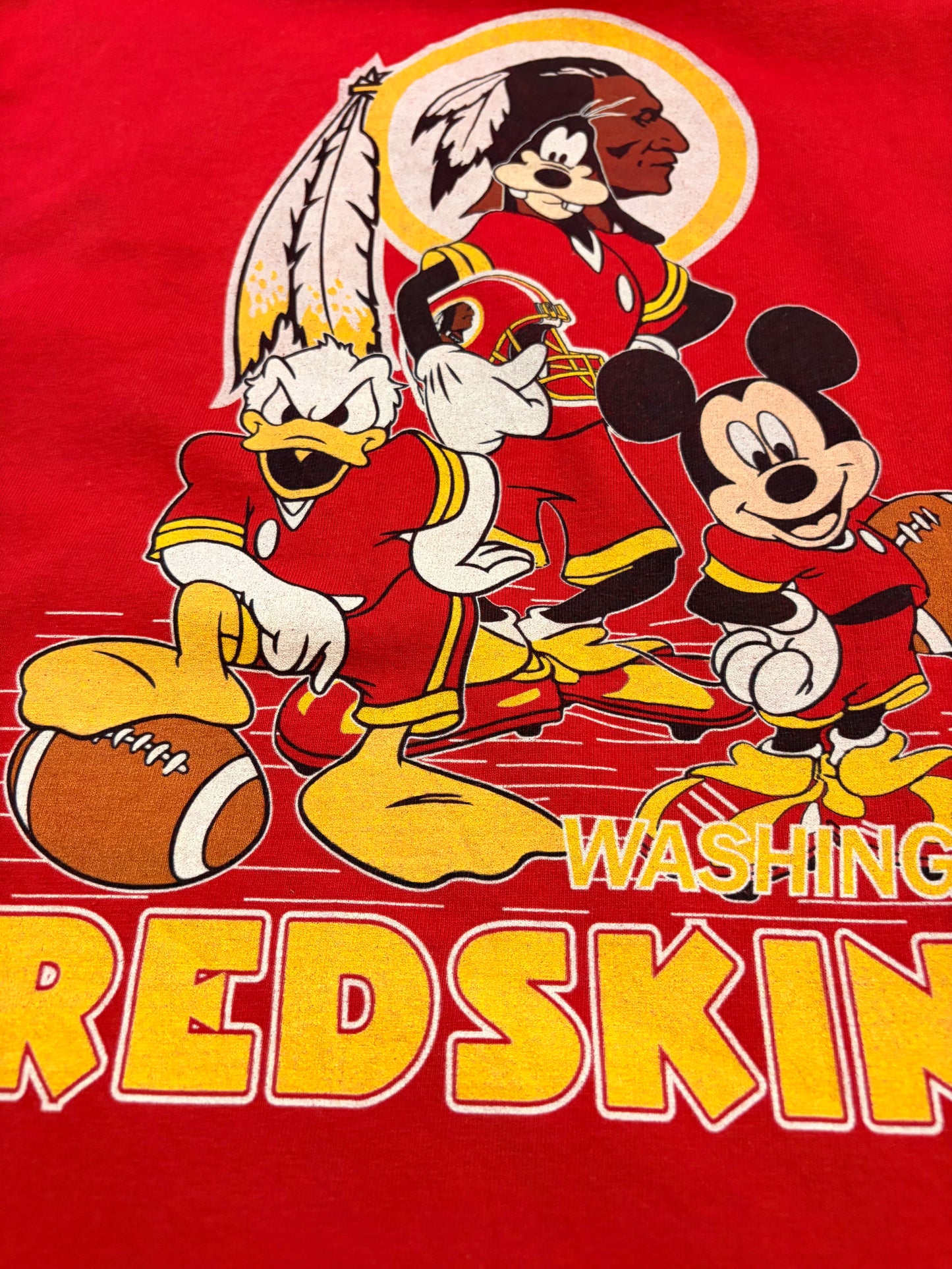 T-shirt Vintage Disney x NFL Washington Redskins Rouge – Taille L