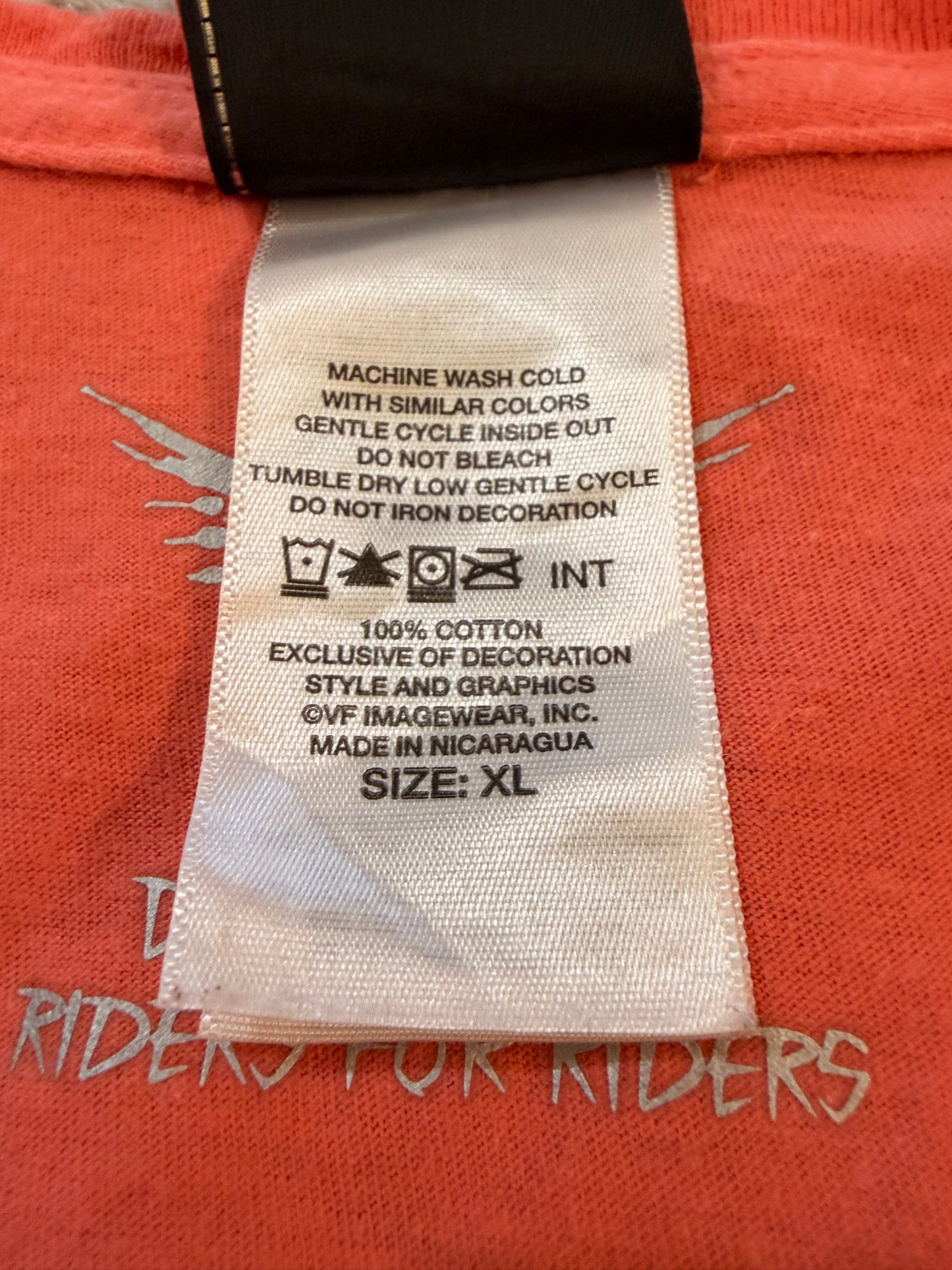 T-shirt Manches Longues Harley-Davidson Glendale California Love Ride Orange Corail Flammes Rétro Passes-Pouces 100% Coton – Femme – Taille XL