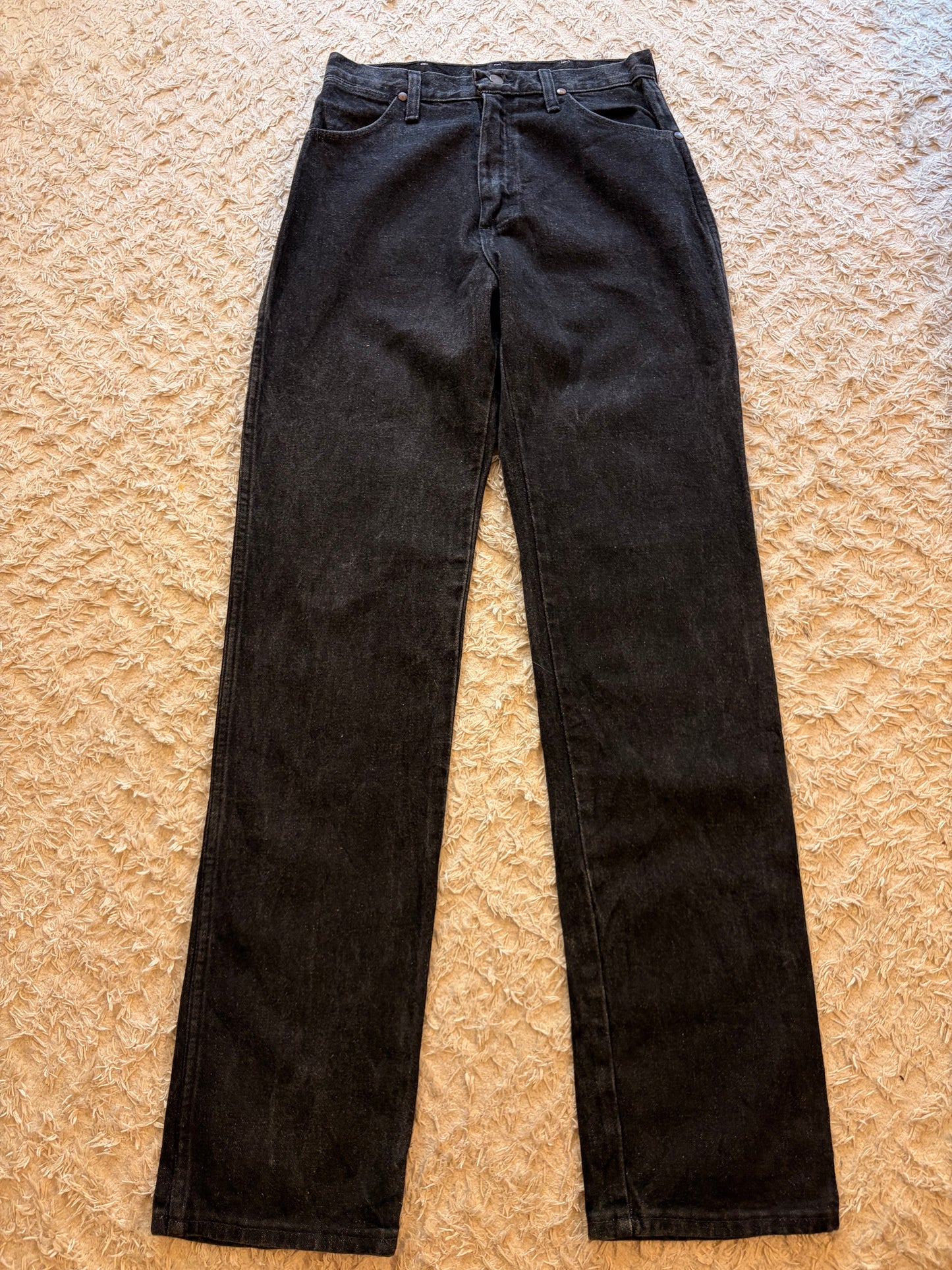 Jean Wrangler Cowboy Cut Vintage Made in USA Taille Haute Noir Délavé – Femme – Taille 36/38 (US 10)