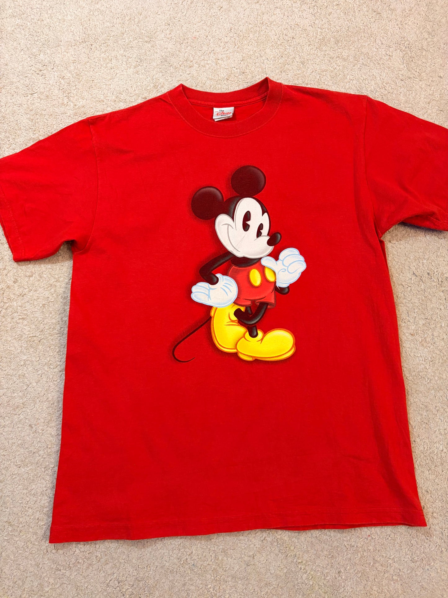 T-shirt Disney Mickey Mouse Classique Rouge Imprimé Vintage – Mixte – Taille XL