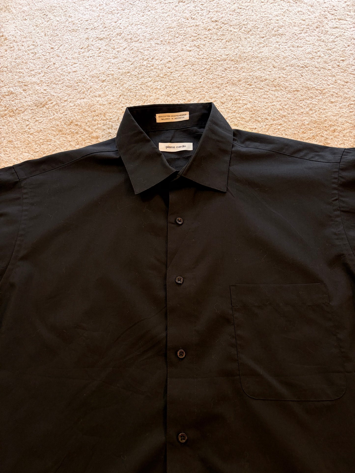 Chemise Pierre Cardin Manches Longues Noire – Taille L