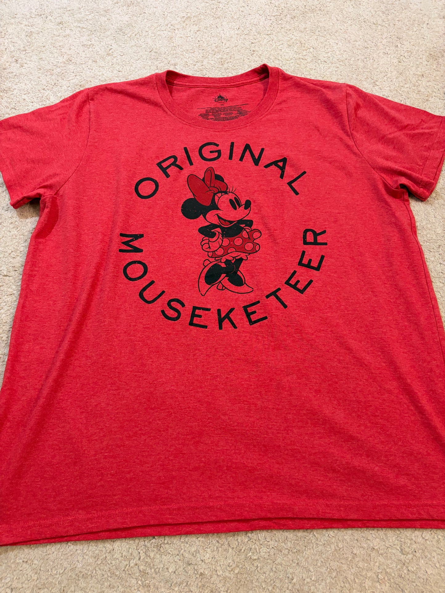 T-shirt Disney Minnie Mouse Original Mouseketeer Rouge Chiné Coton/Polyester – Taille 2XL Femme | Seconde Main