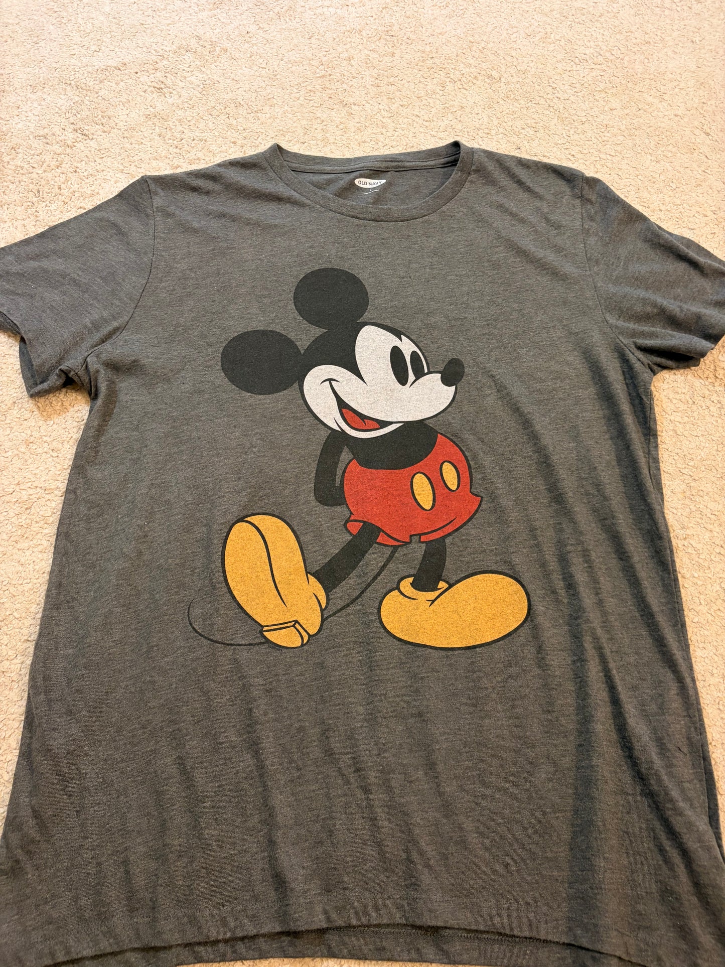 T-shirt Disney x Old Navy Mickey Mouse Gris Anthracite Vintage – Taille L