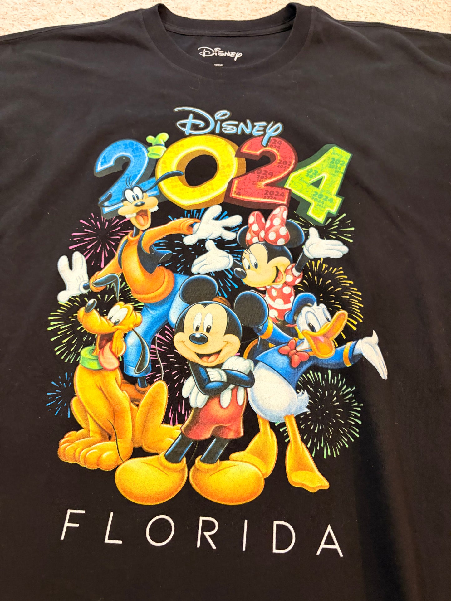 T-shirt Disney Parks Florida 2024 Noir Collector Mickey & Friends – Taille XL | Seconde Main
