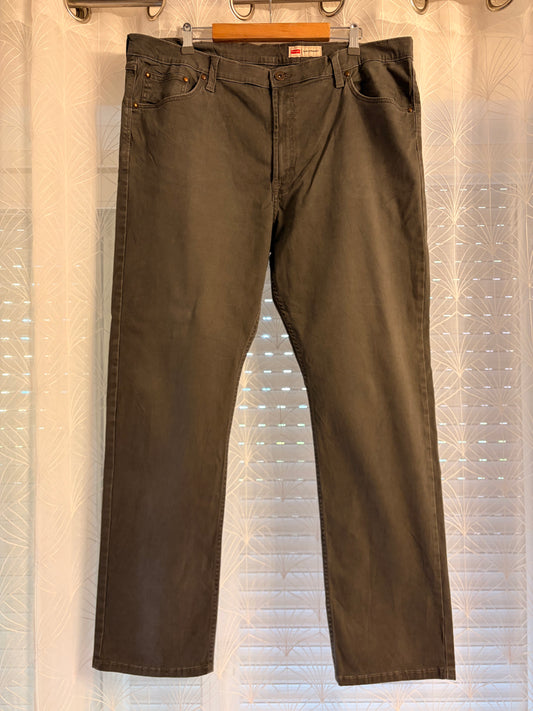 Pantalon Wrangler Premium Quality Slim Straight Gris Anthracite Foncé Délavé Coton Élasthanne Coupe Ajustée Droite Grande Taille – Homme – Taille 54