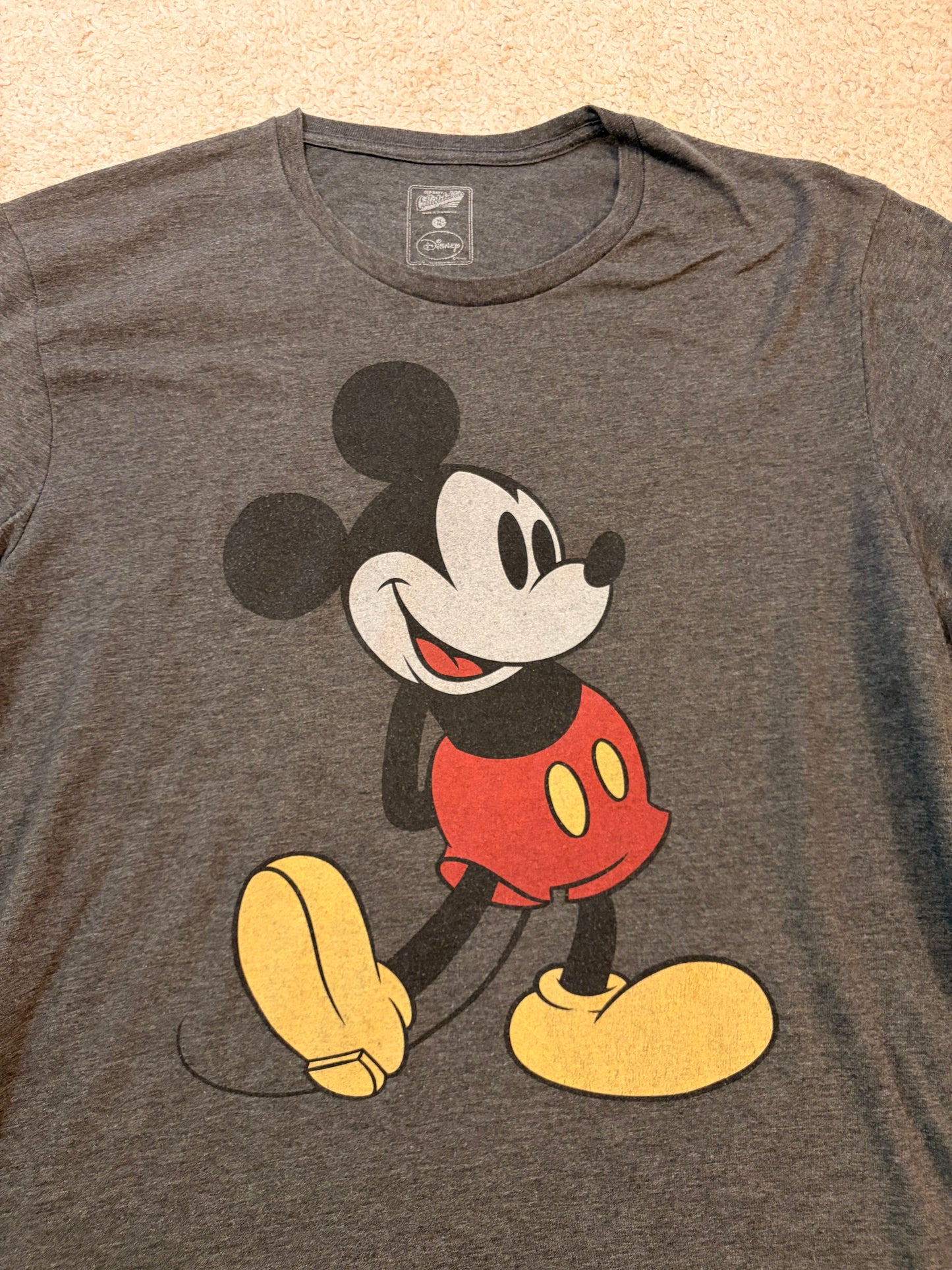 T-shirt Disney x Old Navy Mickey Mouse Gris Anthracite Chiné Coton/Polyester – Taille XL | Seconde Main