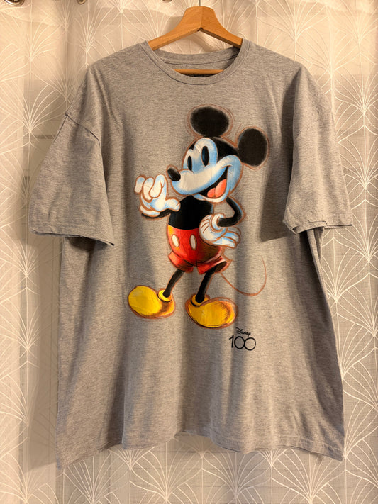 T-shirt Disney 100 Ans Collector Mickey Mouse Sketch Gris Chiné – Mixte – Taille 2XL