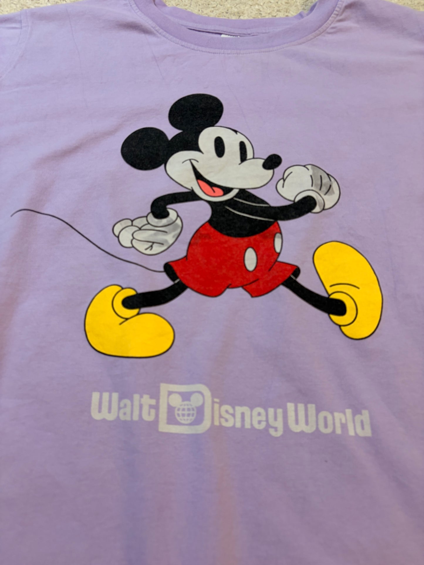 T-shirt Walt Disney World Mickey Mouse Lilas/Violet Pastel Boxy – Mixte – Taille 2XL/3XL