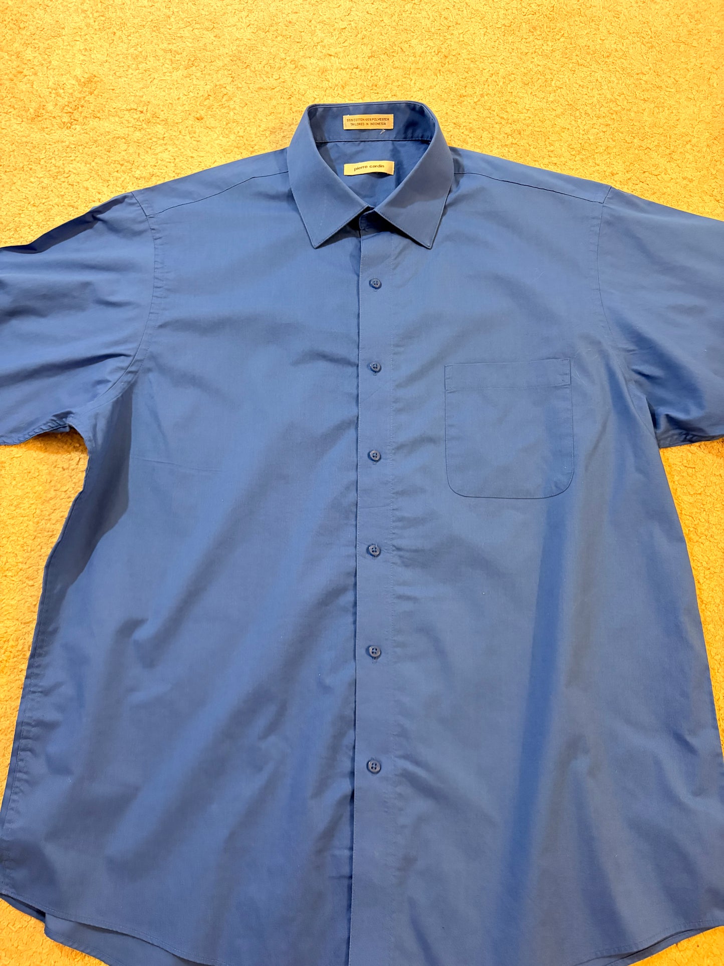 Chemise Pierre Cardin Bleu Roi Manches Longues Col Classique – Homme – Taille L