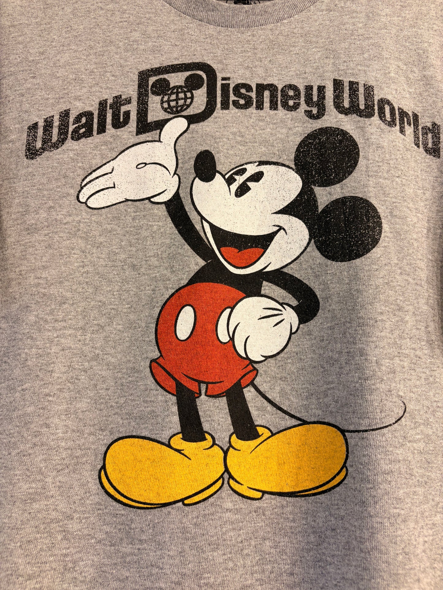 T-shirt Walt Disney World Mickey Mouse Rétro Gris Chiné – Mixte – Taille L