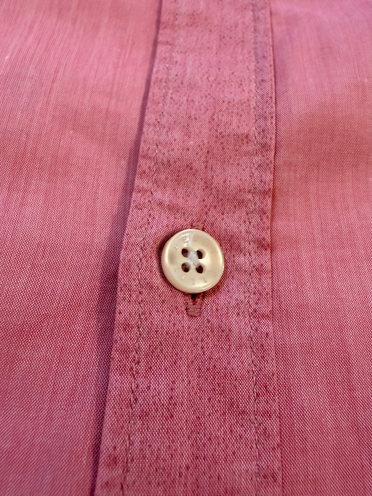 Chemise Perry Ellis Rose Saumon/Corail 100% Coton Double Poche Safari Style Utility – Homme – Taille XL