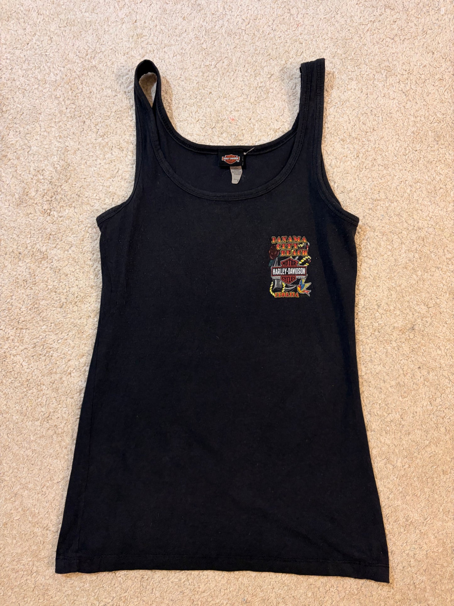 Débardeur Harley-Davidson Panama City Beach Noir Graphisme Old School – Femme – Taille S