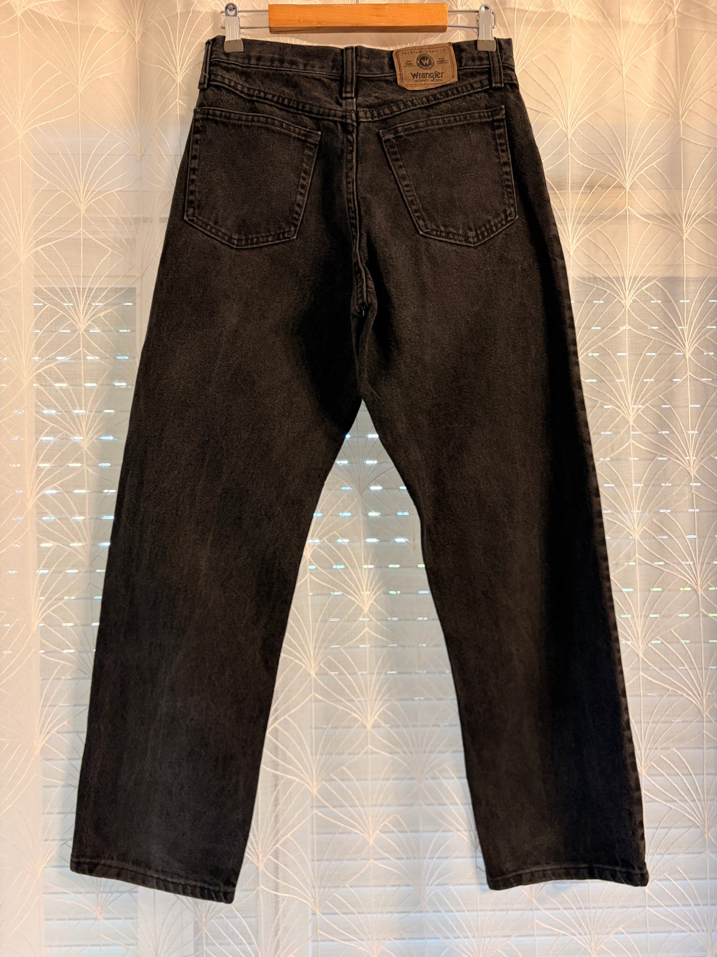 Jean Wrangler Premium Quality Droit Noir Délavé Vintage 100% Coton – Homme – Taille W30/L30