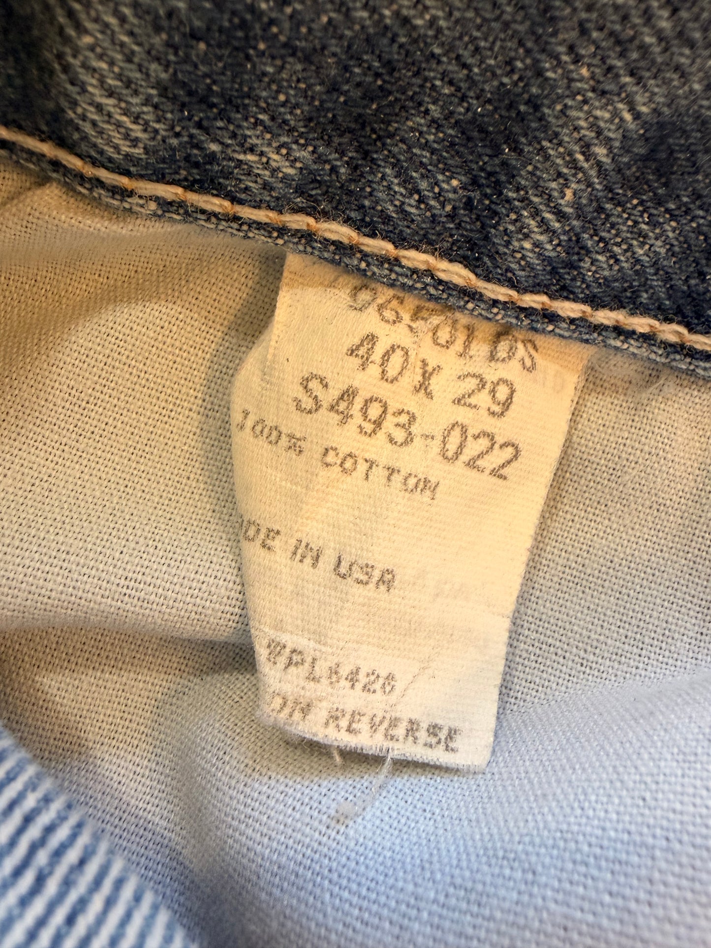 Jean Wrangler Authentic Vintage Made in USA Droit Bleu Délavé 100% Coton – Homme – Taille W40/L29 (50)