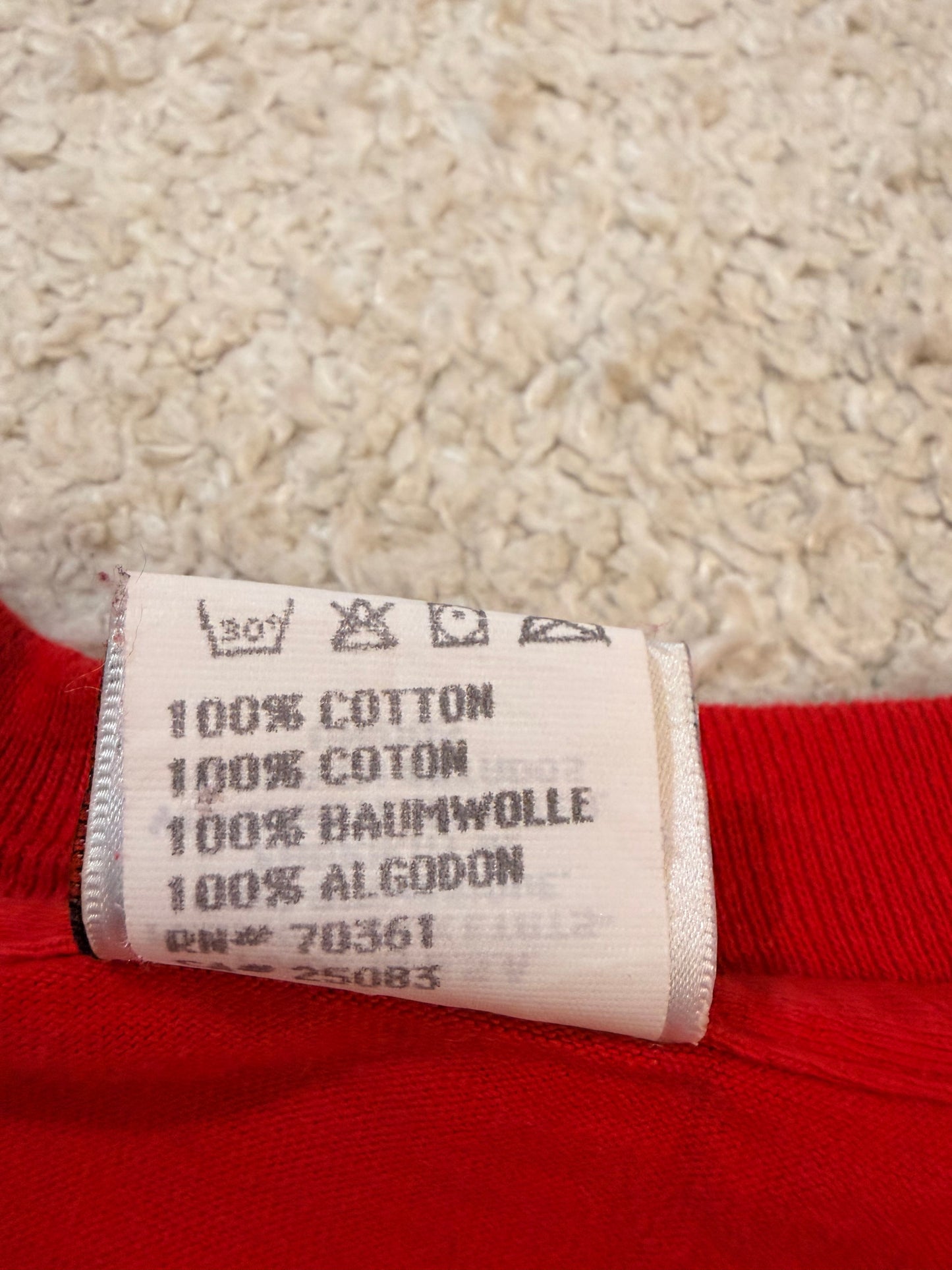 T-shirt Disney Mickey Mouse Classique Rouge Imprimé Vintage – Mixte – Taille XL