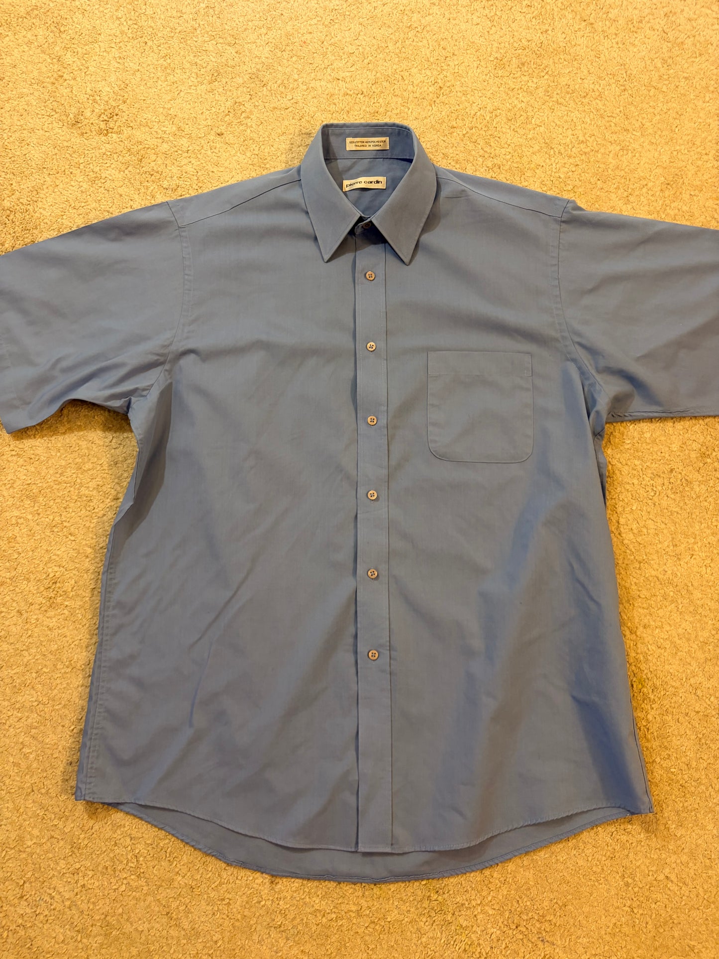 Chemisette Pierre Cardin Bleu Ciel Manches Courtes Col Classique – Homme – Taille 16 (L) – #2
