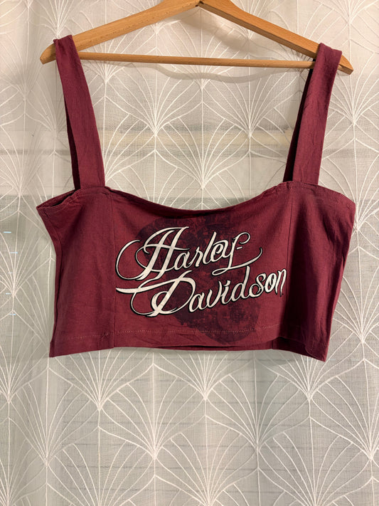 Crop Top Bustier Harley-Davidson Bordeaux – Femme – Taille S/M