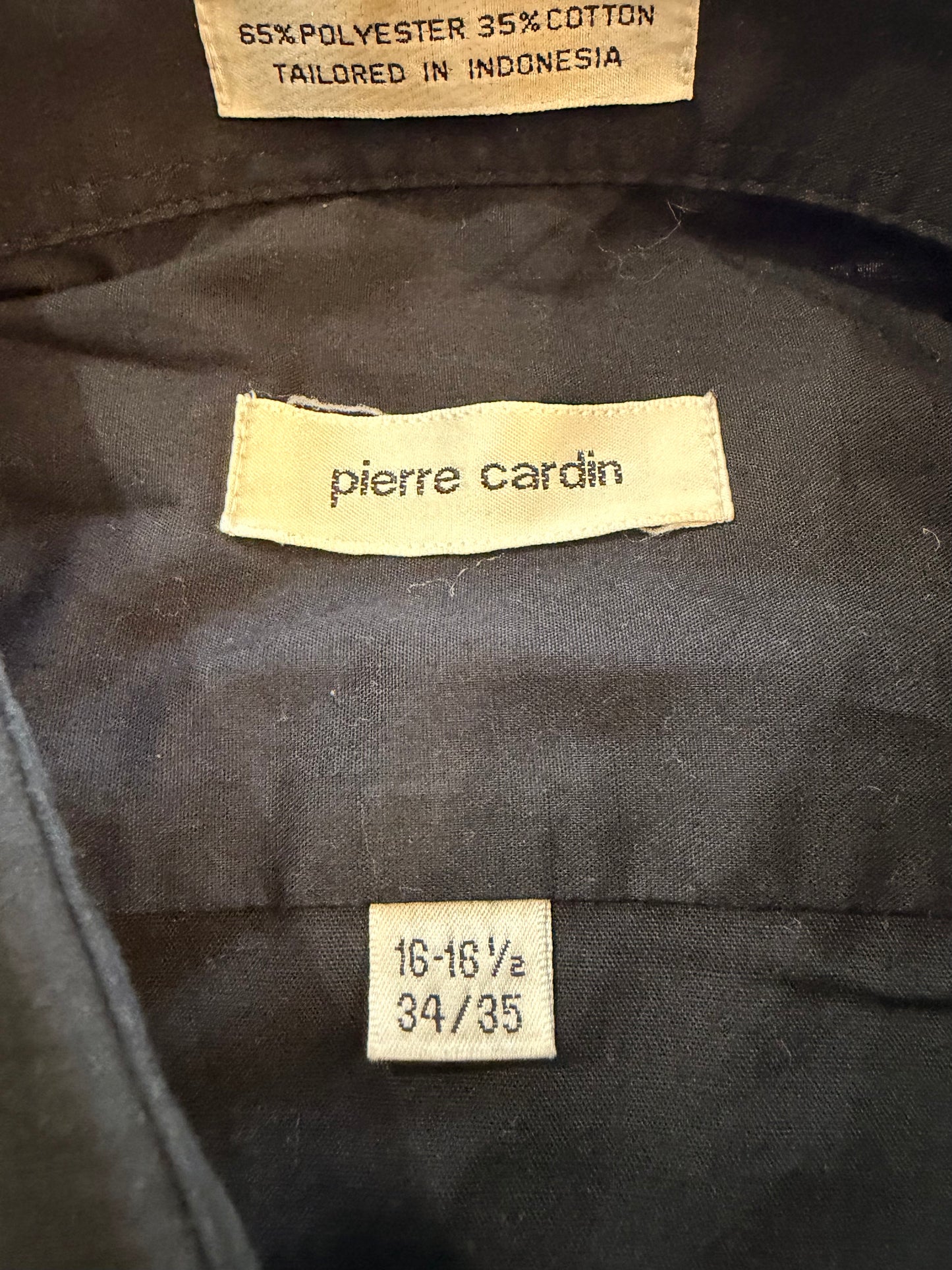 Chemise Pierre Cardin Manches Longues Noire – Taille L (16-16½)