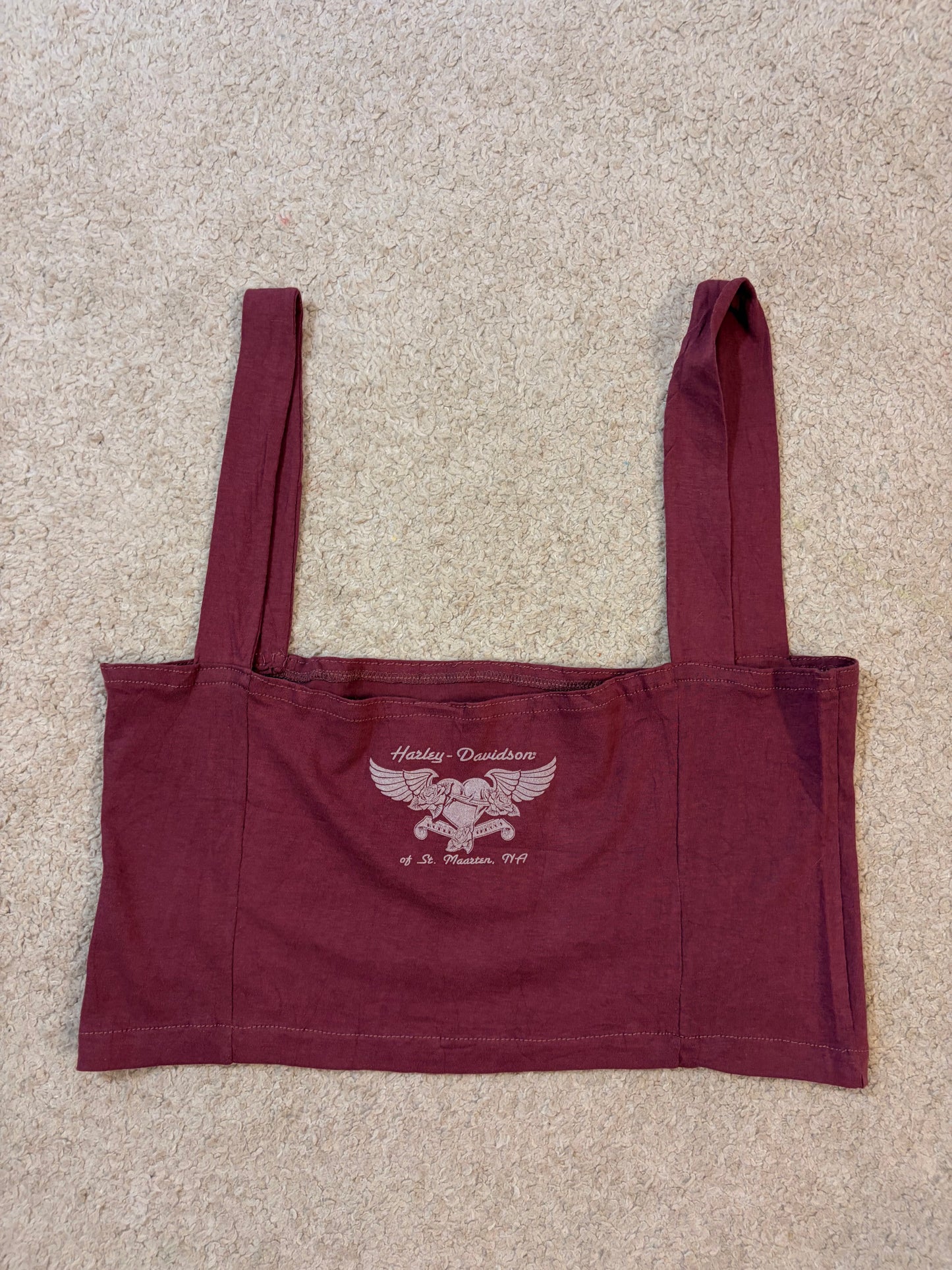 Crop Top Bustier Harley-Davidson Bordeaux – Femme – Taille S/M