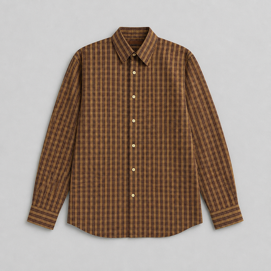 Chemise Perry Ellis 100% coton à carreaux manches longues – Homme – Taille XL | Mode Seconde