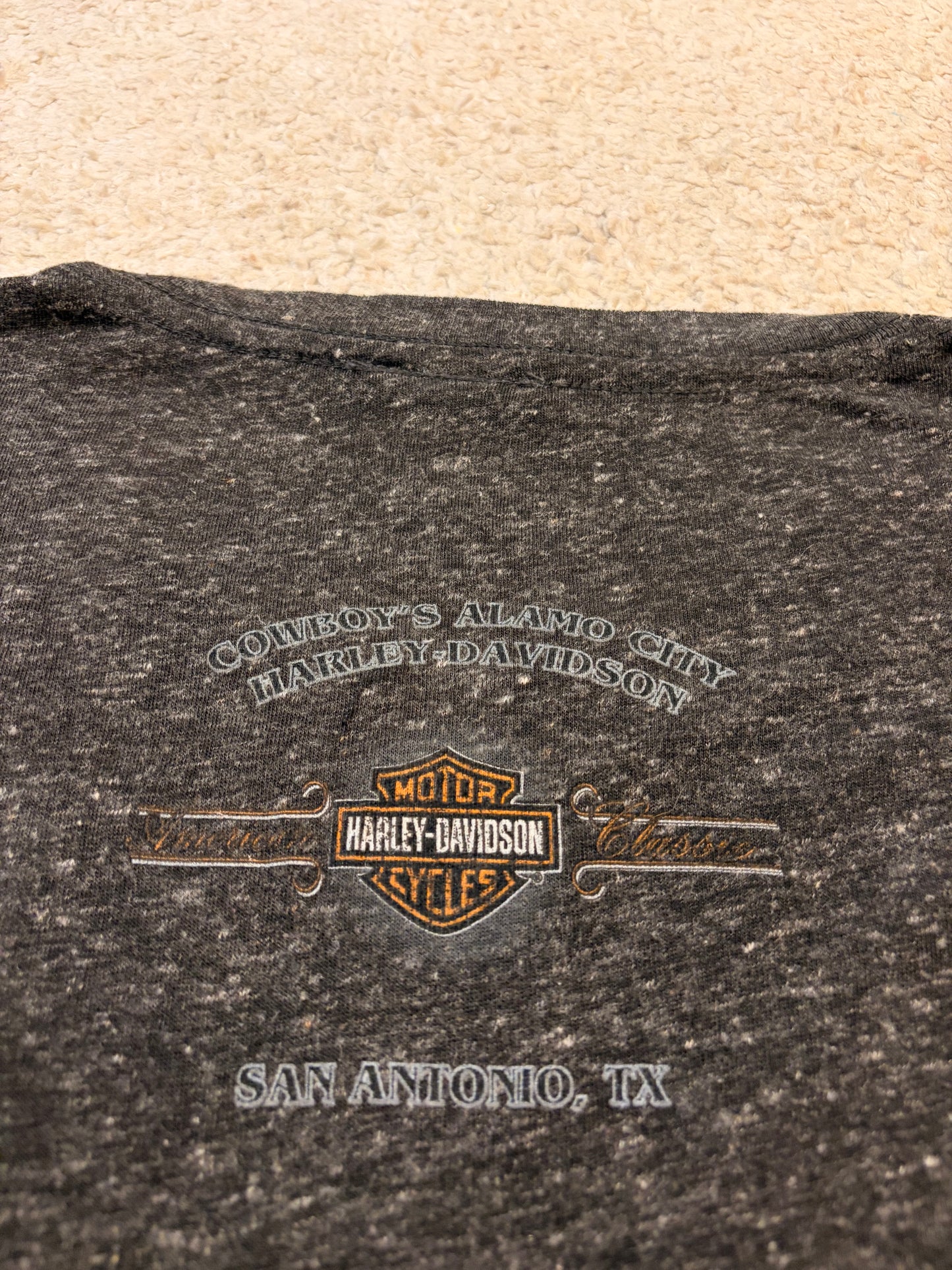 T-shirt Harley-Davidson Genuine Quality Gris Chiné Lin Mélangé – Femme – Taille XL