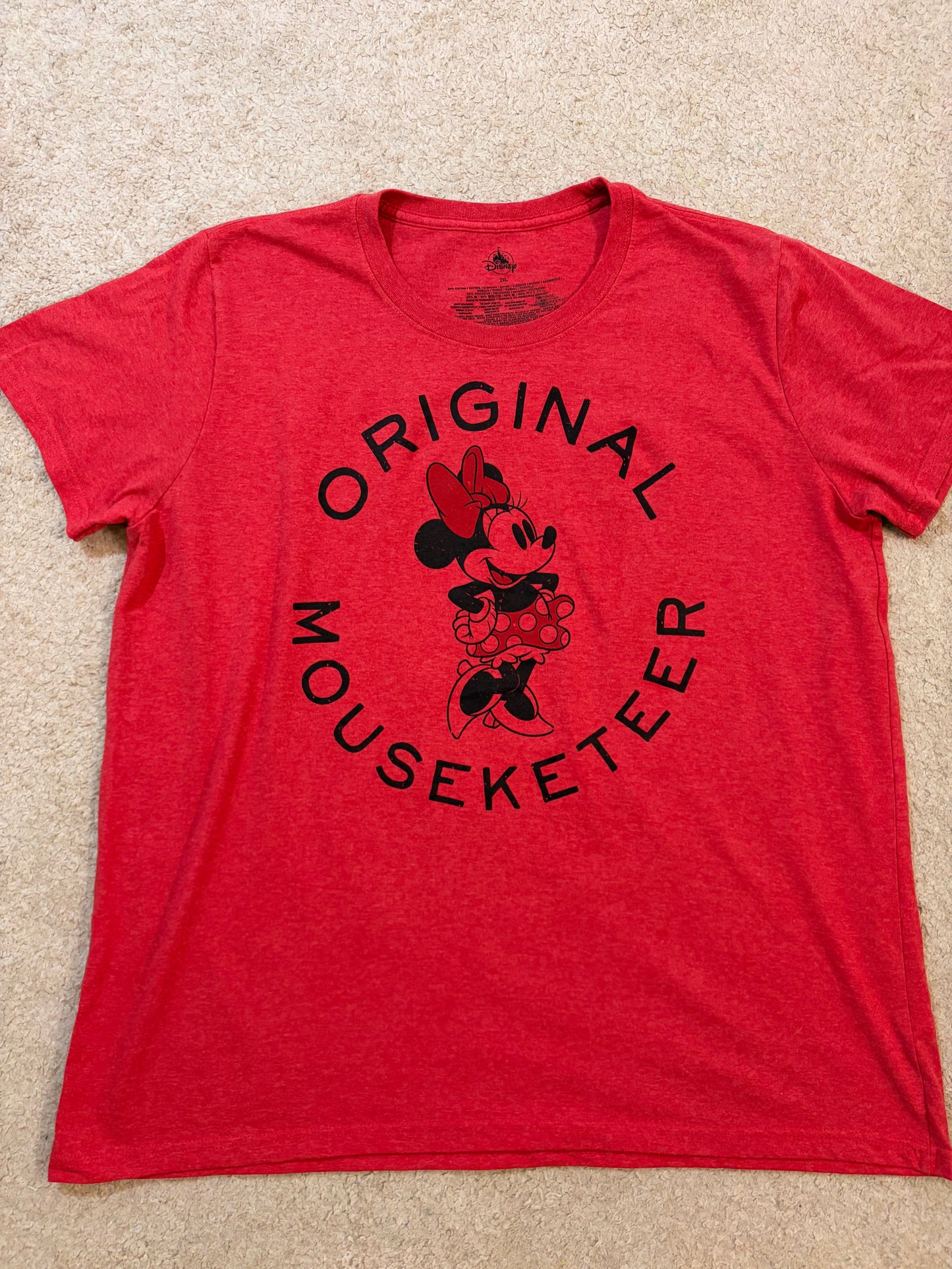 T-shirt Disney Minnie Mouse Original Mouseketeer Rouge Chiné Coton/Polyester – Taille 2XL Femme | Seconde Main