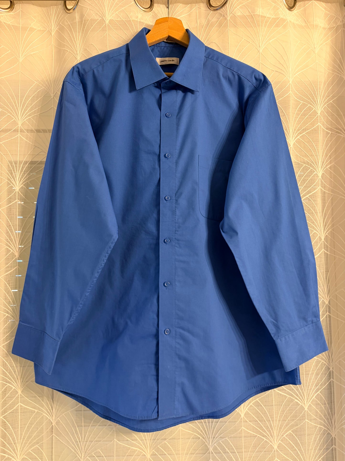 Chemise Pierre Cardin Bleu Roi Manches Longues Col Classique – Homme – Taille L