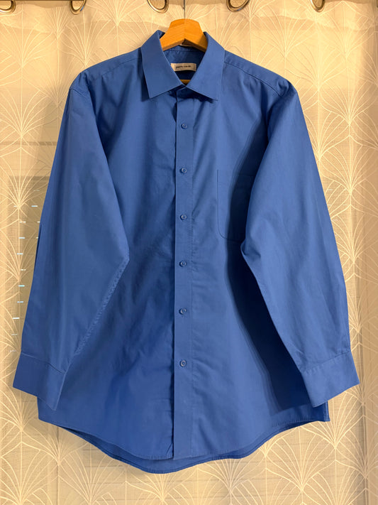 Chemise Pierre Cardin Bleu Roi Manches Longues Col Classique – Homme – Taille L