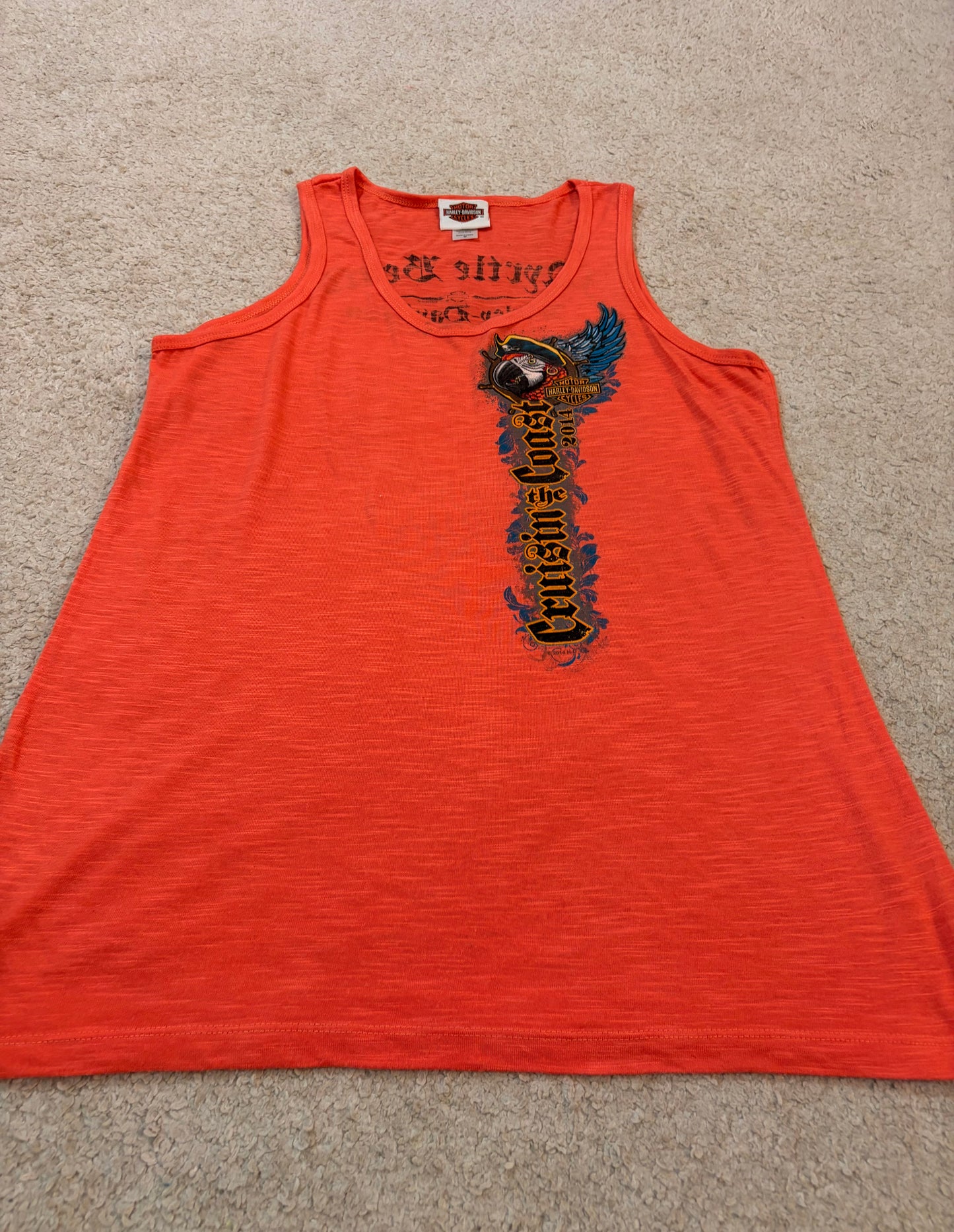 Débardeur Harley-Davidson Collector Cruisin' the Coast 2011 Orange Corail – Femme – Taille M