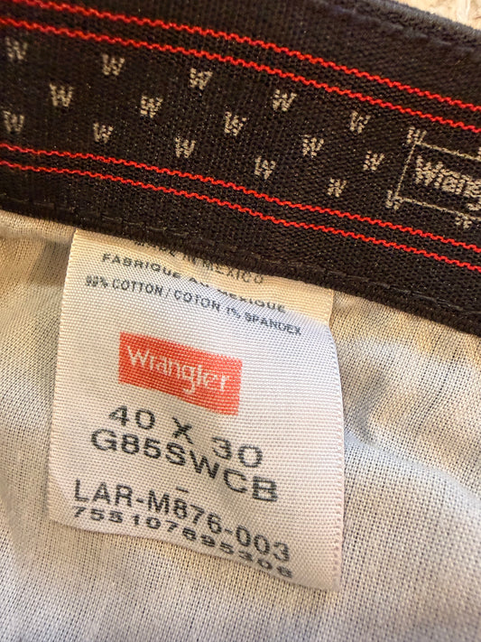 Jean Wrangler Hero Authentic Straight Comfort Flex Noir Délavé Anthracite Faded Black 99% Coton Ceinture Élastiquée Intérieure W40/L30 Made in Mexico – Homme – Taille 50