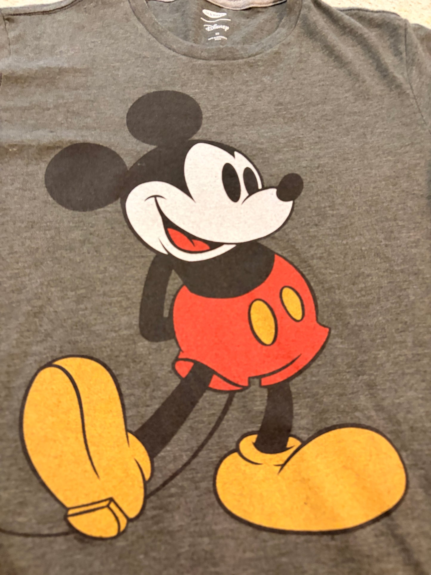 T-shirt Old Navy x Disney Mickey Mouse Vintage Gris Anthracite – Taille XS | Seconde Main