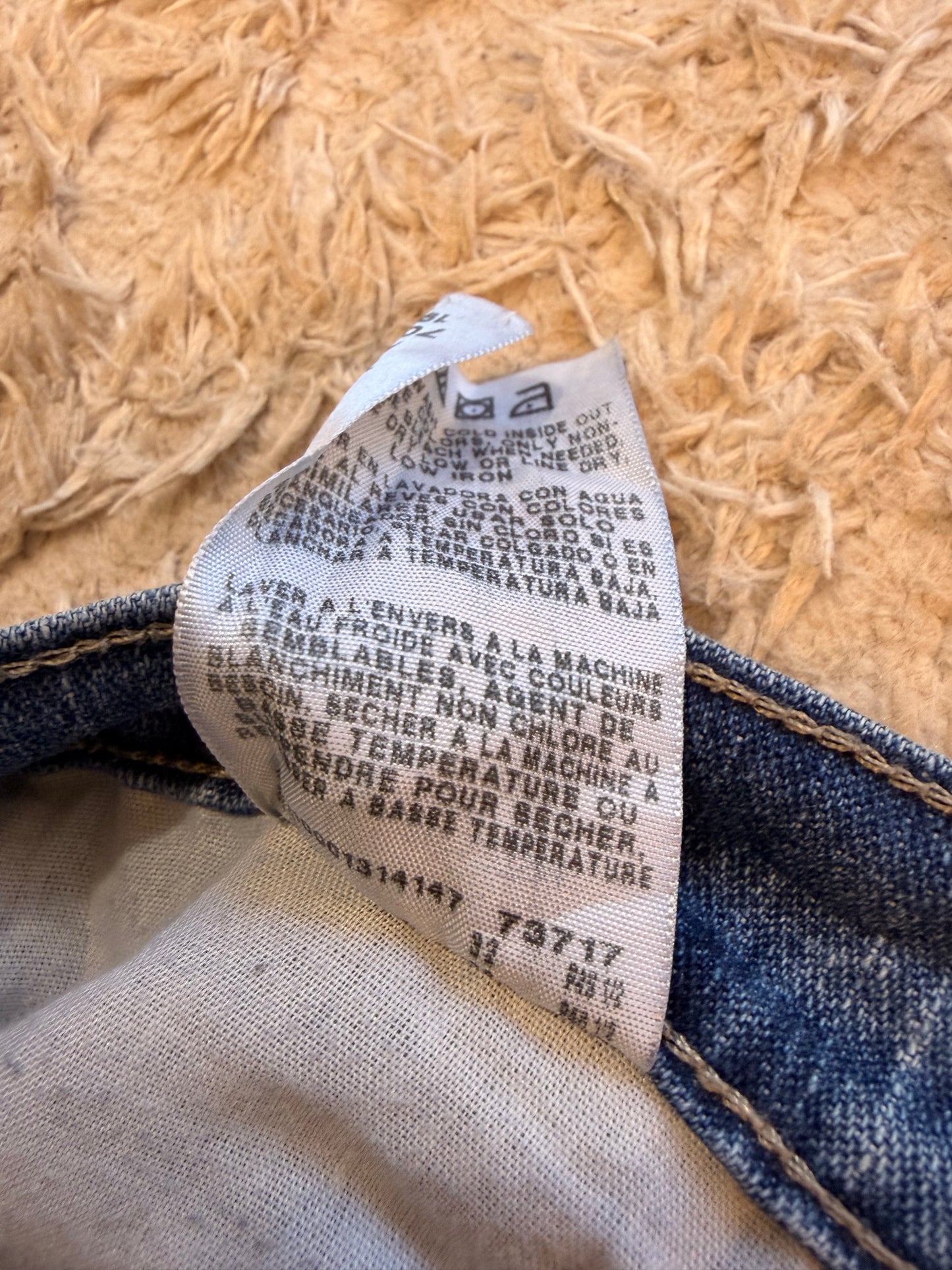 Jean Carpenter Wrangler Bleu Délavé Mid-Blue Boucle Marteau Poches Outils Triples Surpiqûres W34/L32 – Homme
