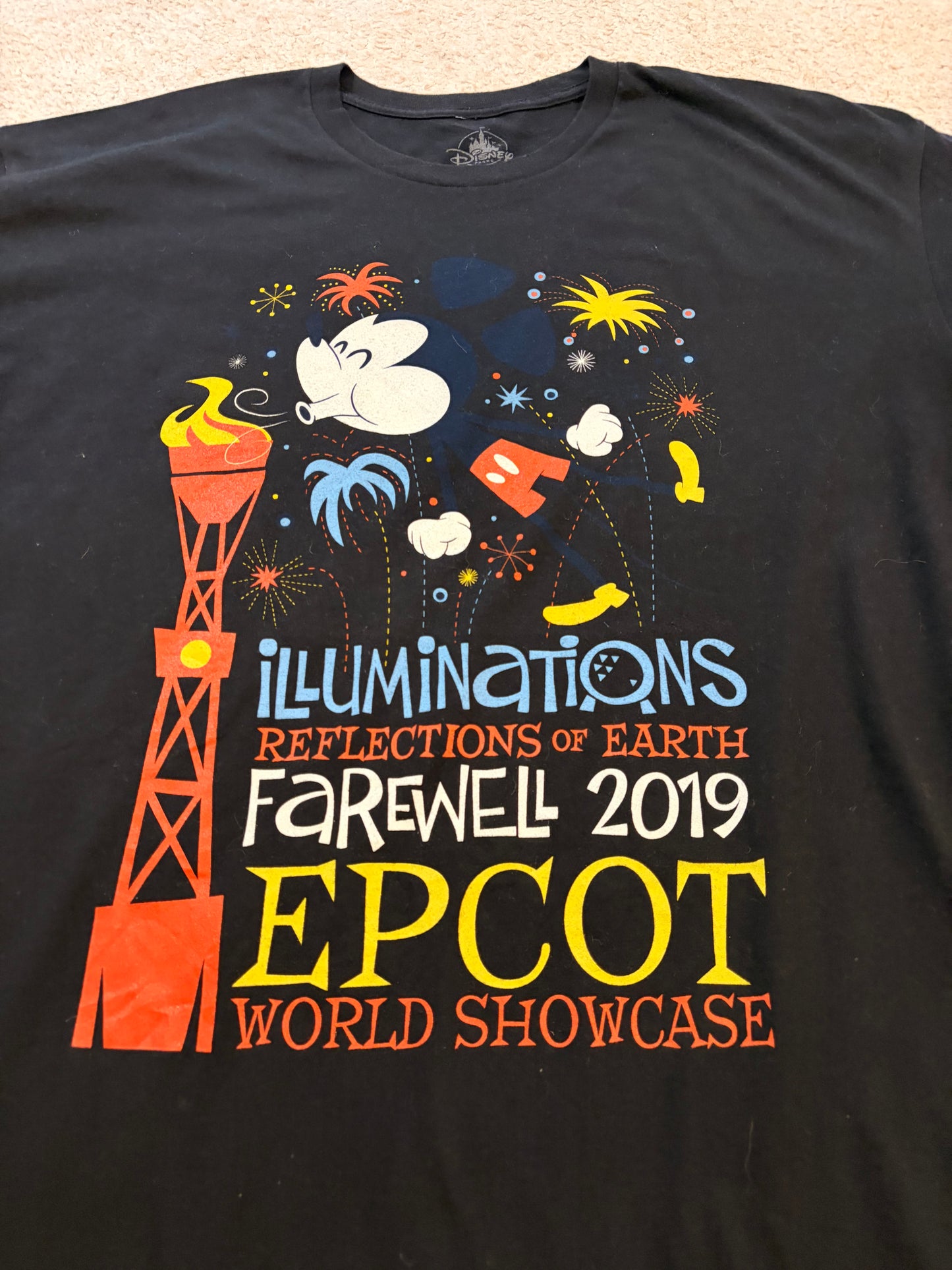 T-shirt Disney Epcot IllumiNations Farewell 2019 Noir – Taille XXL | Seconde Main