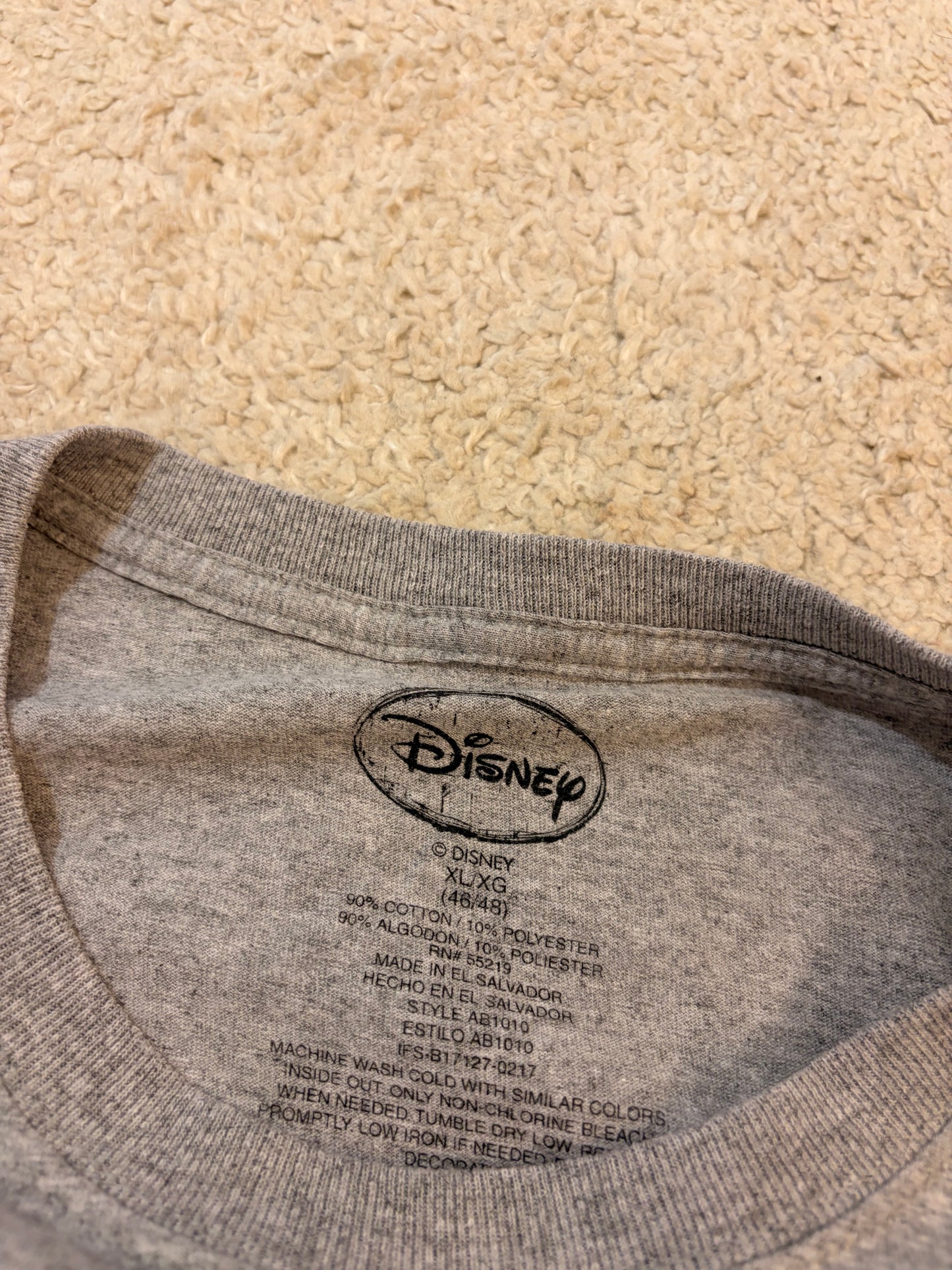 T-shirt Disney Mickey Mouse Silhouette Typographique Original Classic 1928 Gris Chiné Coton/Polyester – Taille XL | Seconde Main