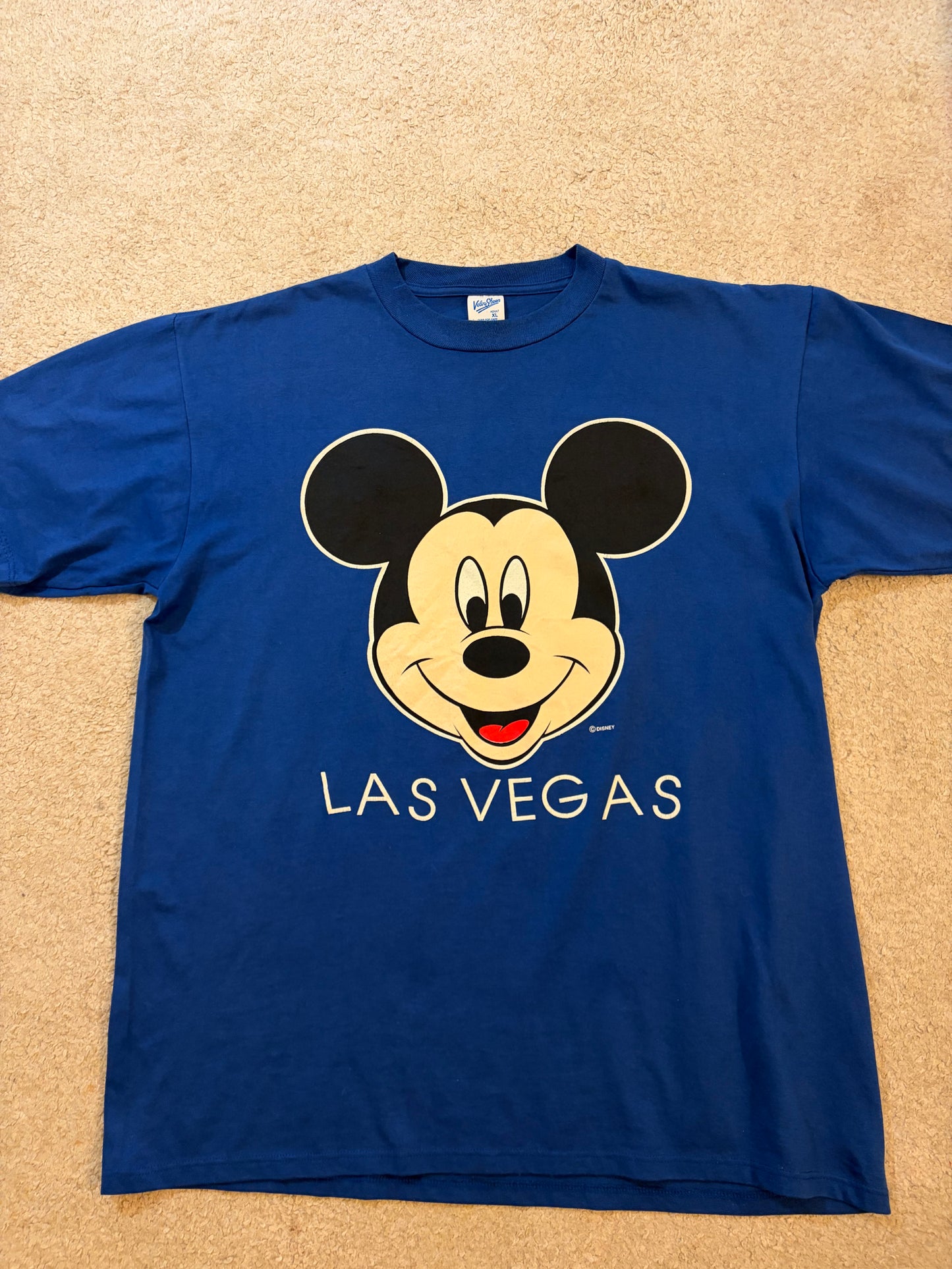 T-shirt Disney Mickey Las Vegas Bleu – Taille XL | Seconde Main
