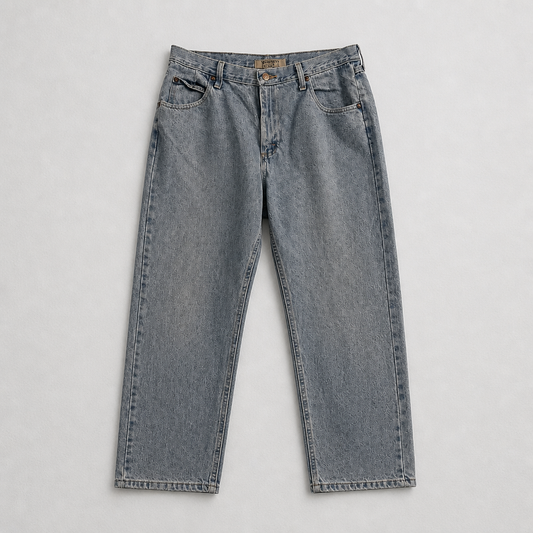 Jean Wrangler Authentics droit bleu clair délavé vintage 100% coton – Homme – Taille W36 L30 | Mode Seconde
