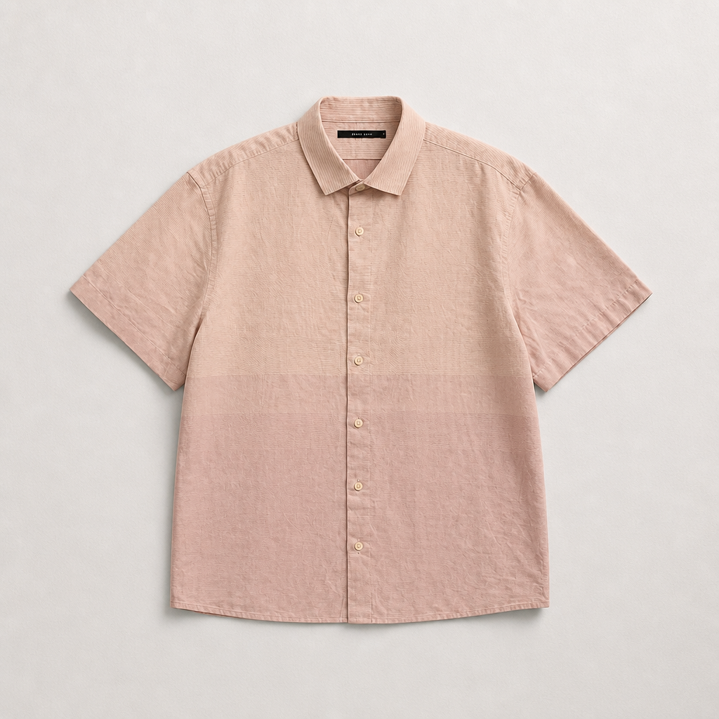 Chemise manches courtes Perry Ellis ombré rayures blanc/violet lilas 100% coton – Homme – Taille XL | Mode Seconde