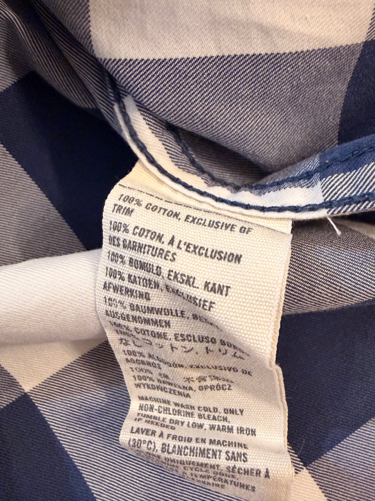 Chemise Abercrombie & Fitch Carreaux Bleu Marine/Blanc Muscle Fit Button-Down – Homme – Taille M