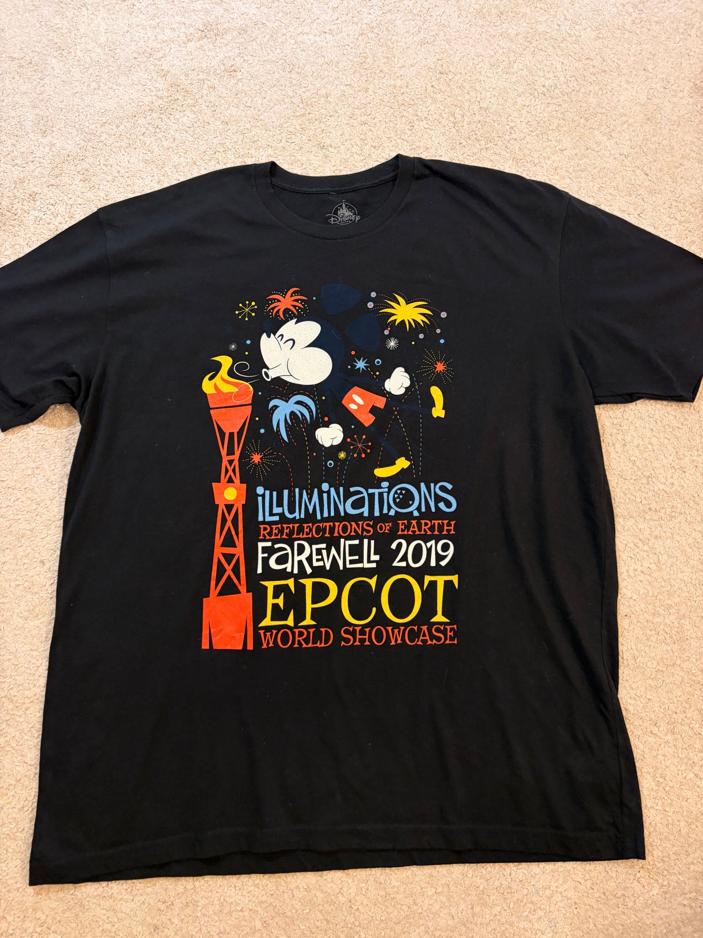 T-shirt Disney Epcot IllumiNations Farewell 2019 Noir – Taille XXL | Seconde Main