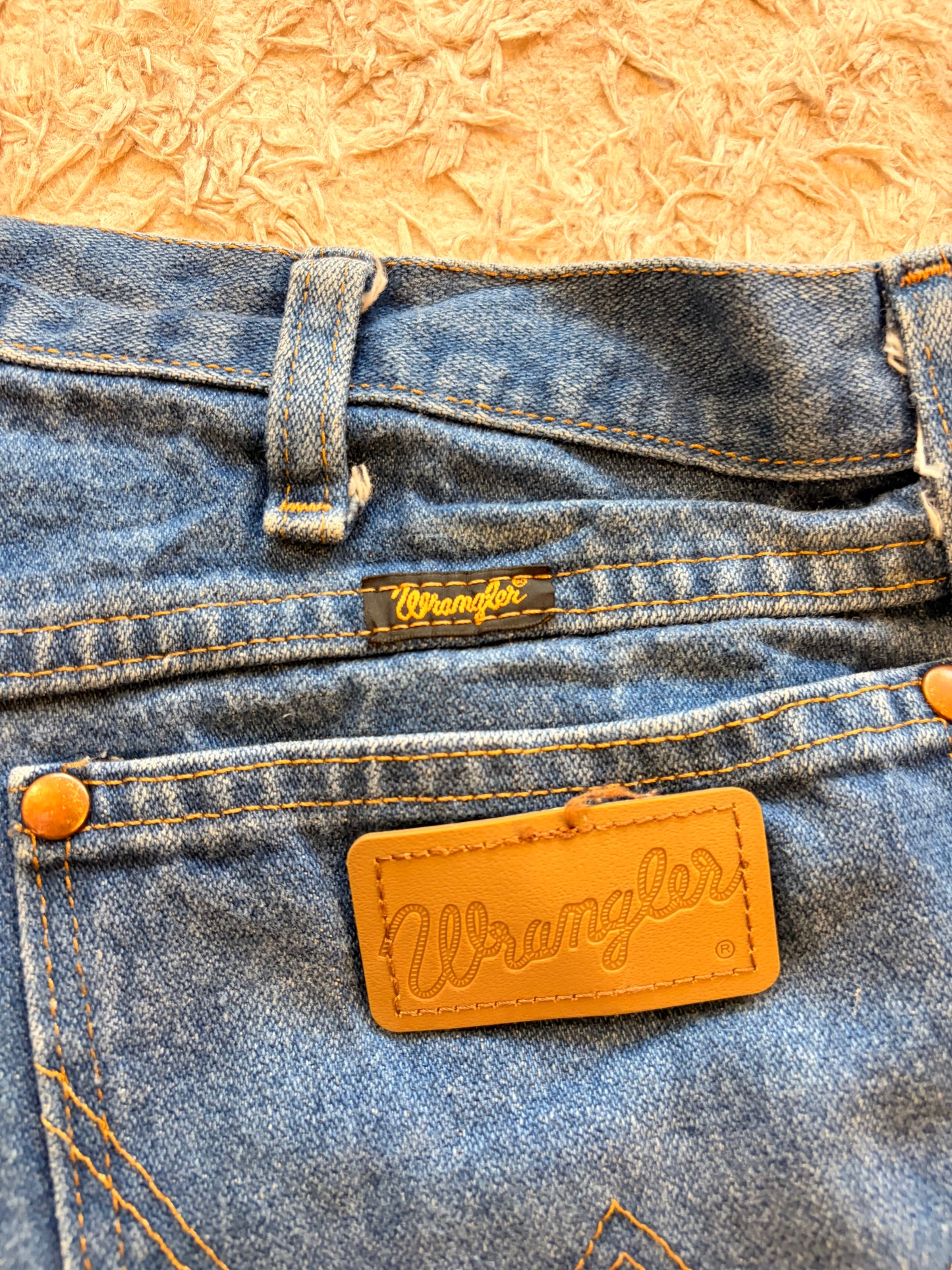 Jean Wrangler Authentique Droit Bleu Medium Stonewash 100% Coton Grande Taille – Homme – Taille W42/L32