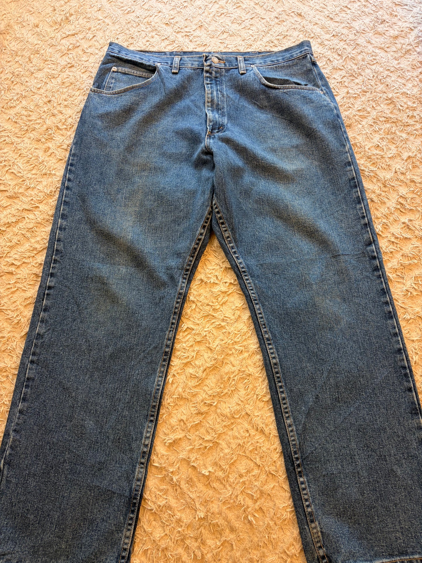 Jean Wrangler Silver Edition Droit Bleu Medium Délavé 100% Coton – Homme – Taille W38/L30