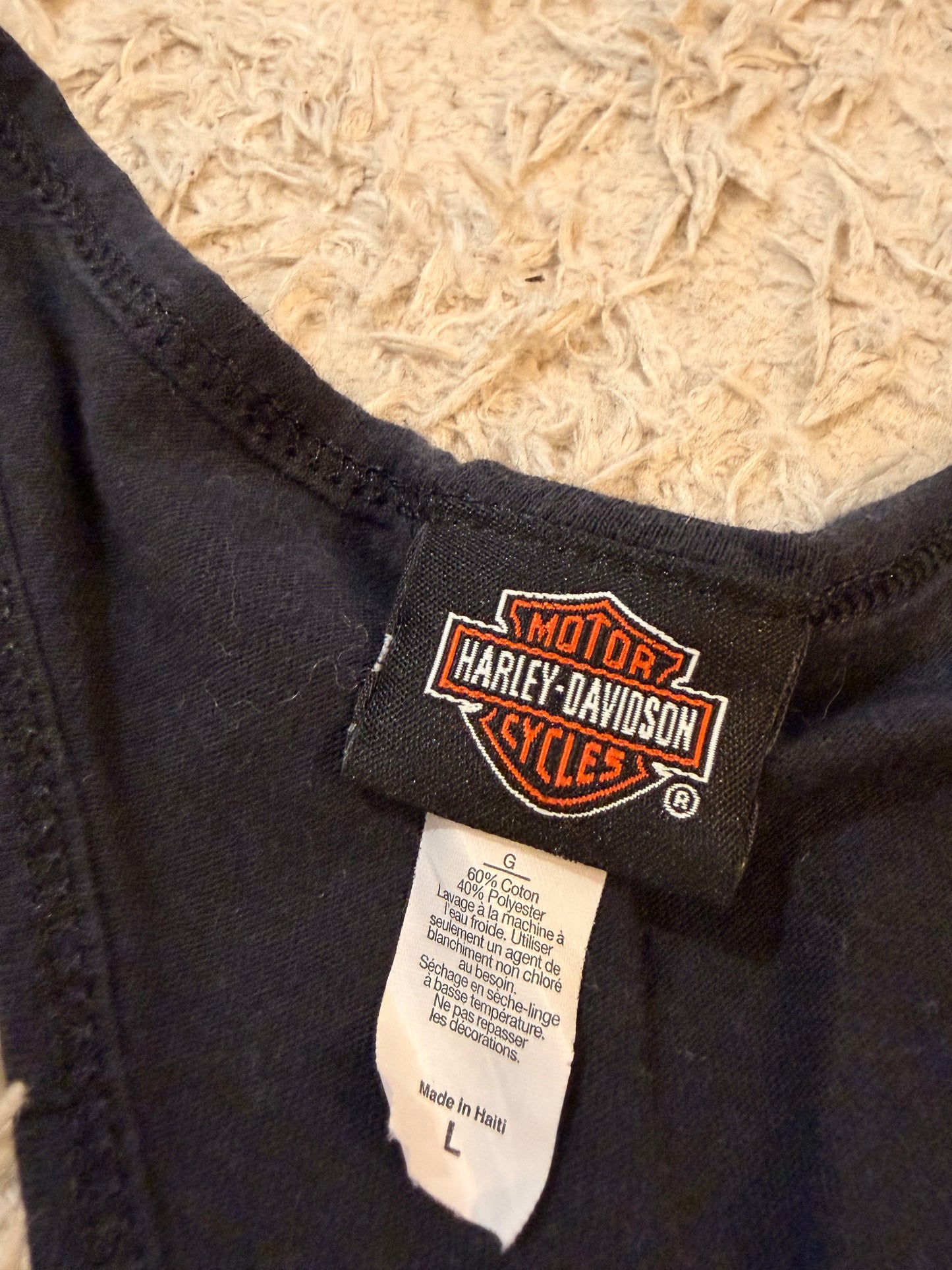 Débardeur Harley-Davidson Pacific Honolulu Hawaii Skull Tribal Racerback Noir – Femme – Taille L