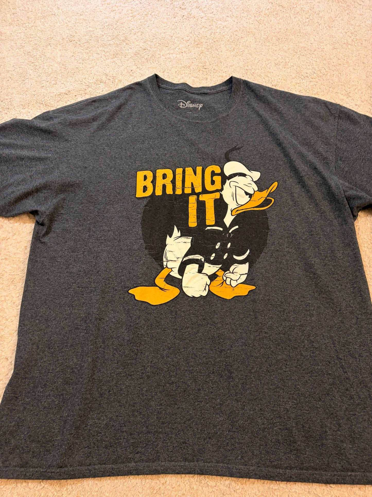 T-shirt Disney Donald Duck « Bring It » Gris Anthracite – Taille 2X (XXL)