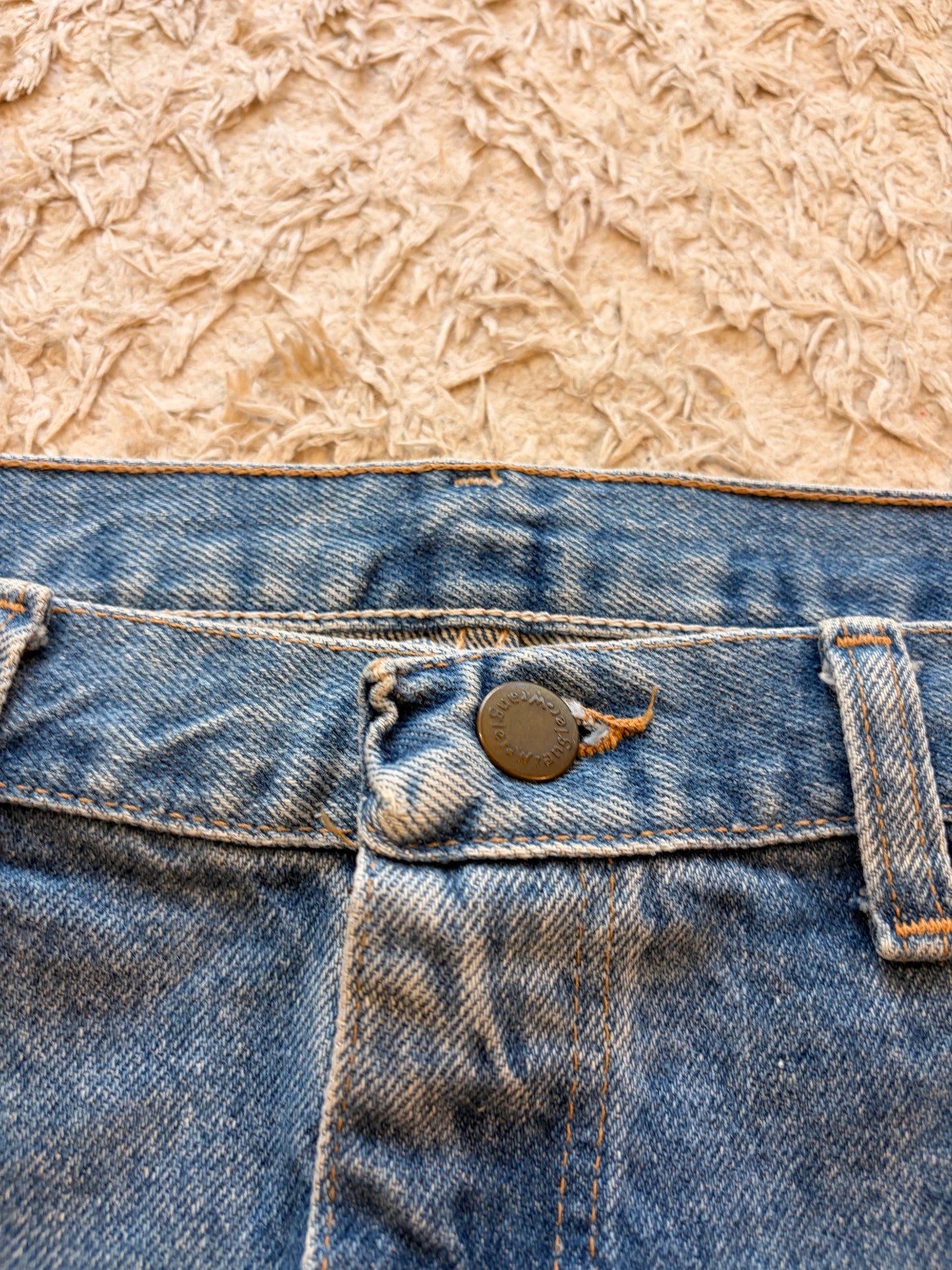 Jean Wrangler Authentic Vintage Made in USA Droit Bleu Délavé 100% Coton – Homme – Taille W40/L29 (50)