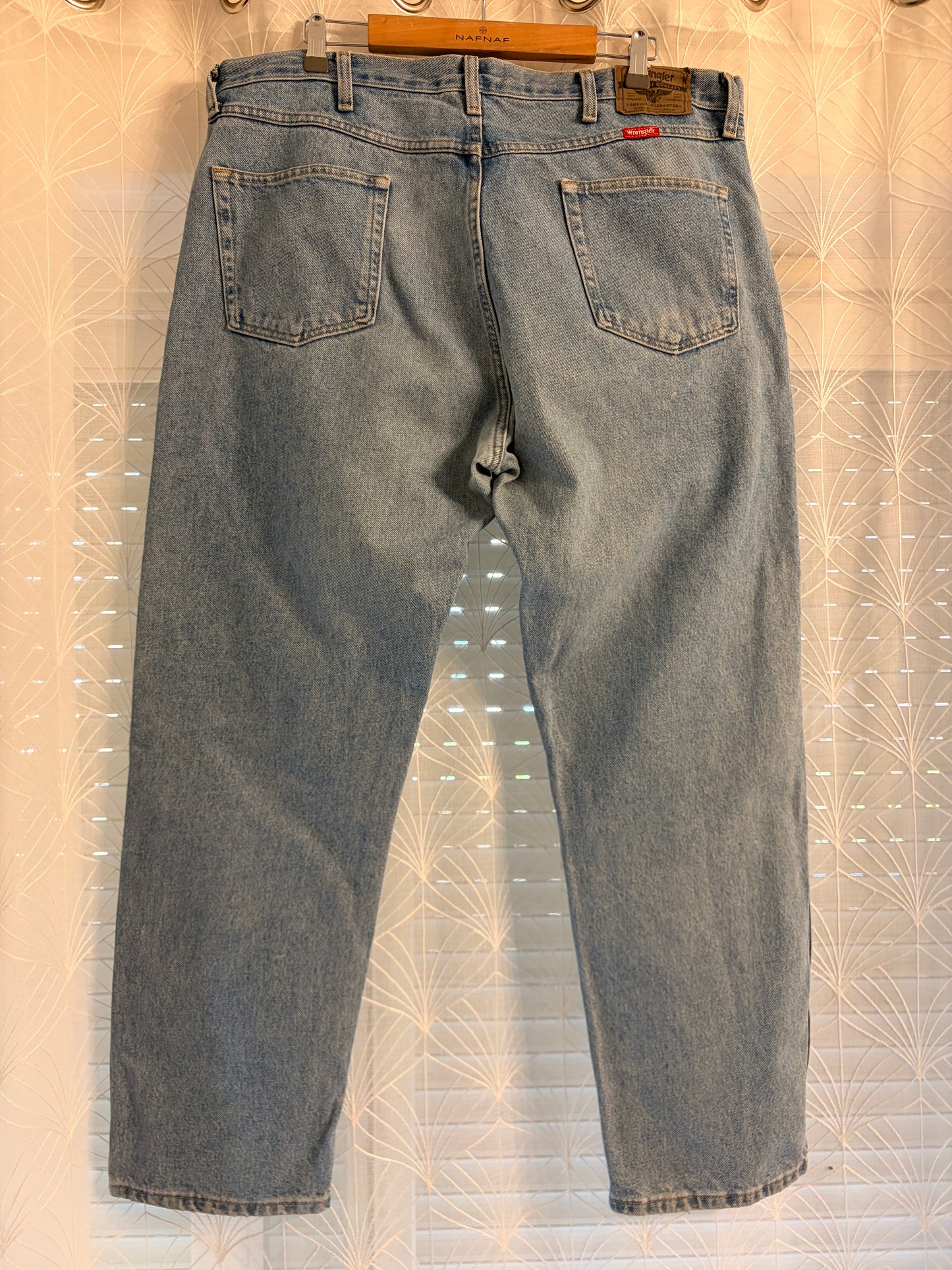 Jean Wrangler Premium Quality Vintage Droit Bleu Moyen Délavé 100% Coton – Homme – Taille W40/L30 (50)
