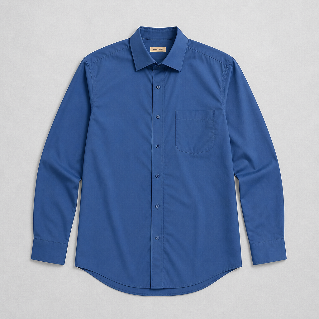 Chemise Pierre Cardin bleu roi manches longues col classique homme taille L – Mode Seconde